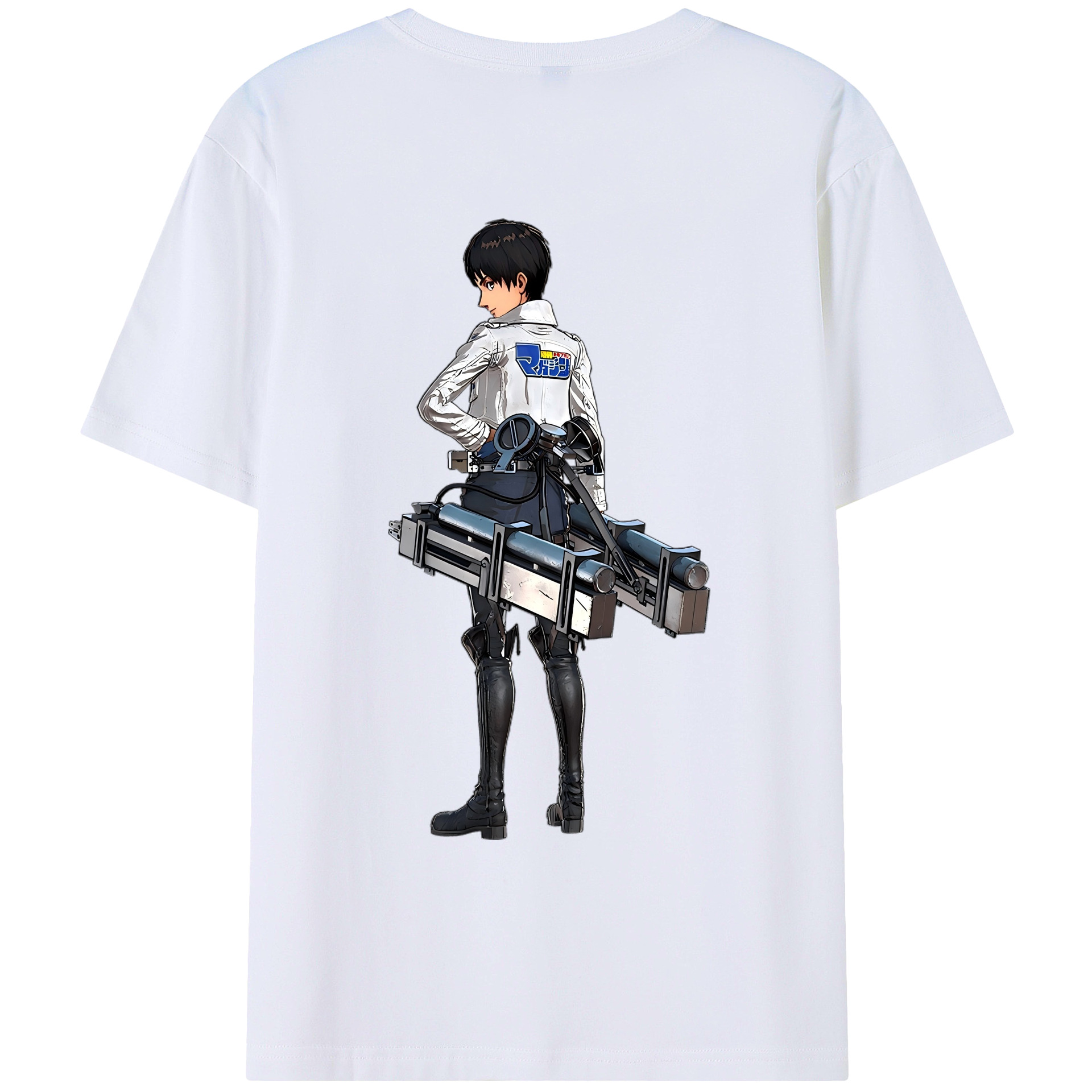 （画像用） 進撃の巨人 エレン･イェーガー Attack on Titan Eren Jäger 綿100％ メンズ半袖Tシャツ（バックプリント） 通気性