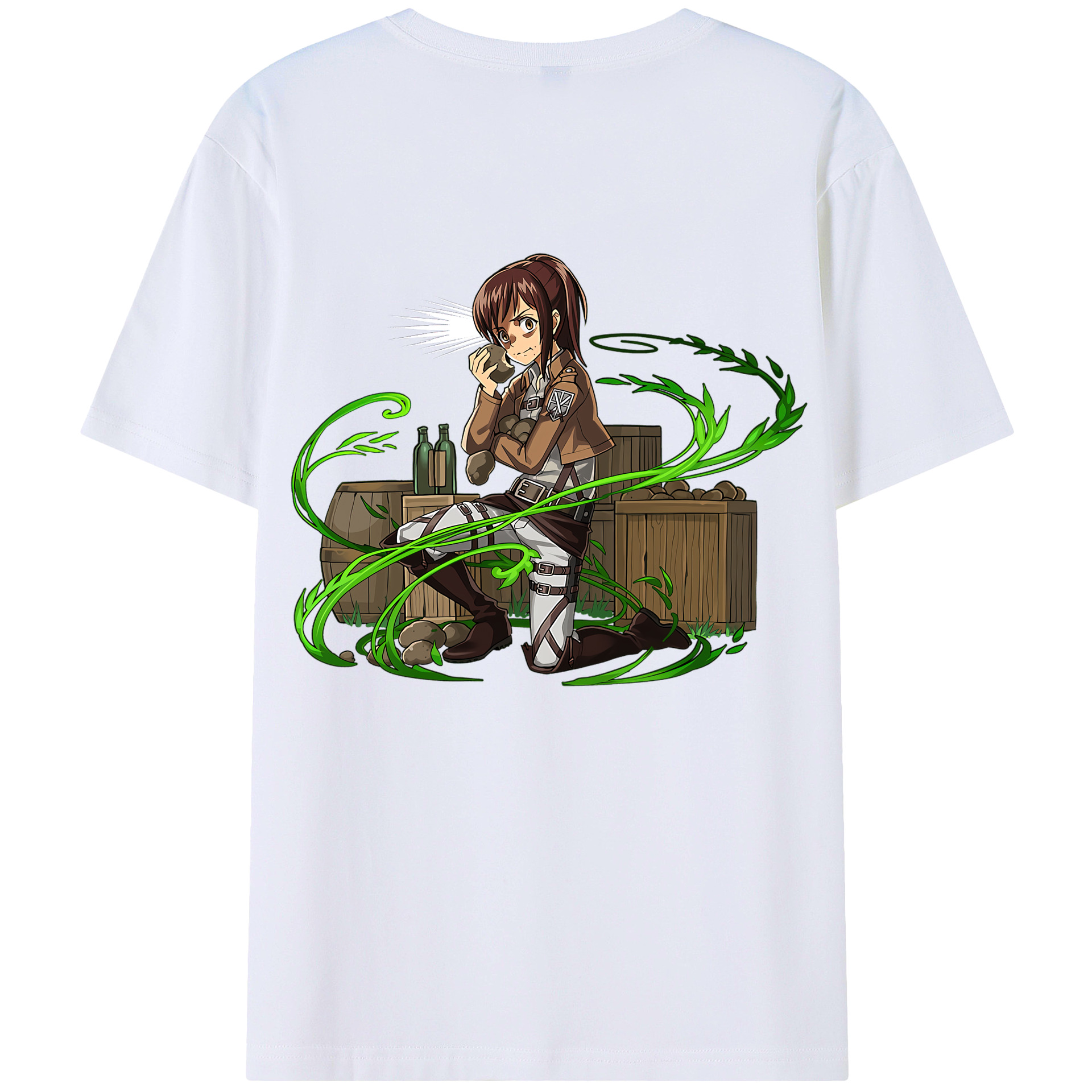 （画像用） 進撃の巨人 サシャ·ブラウス Attack on Titan Sasha Blaus 綿100％ メンズ半袖Tシャツ（バックプリント） 通気性