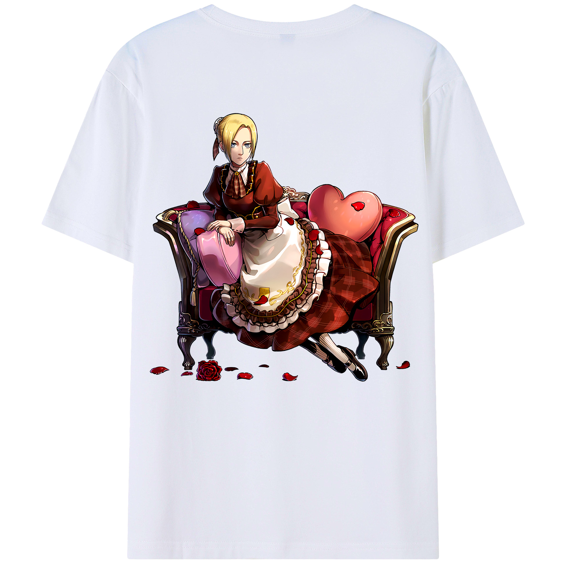 （画像用） 進撃の巨人 アニ・レオンハート Attack on Titan Annie Leonhart 綿100％ メンズ半袖Tシャツ（バックプリント） 通気性