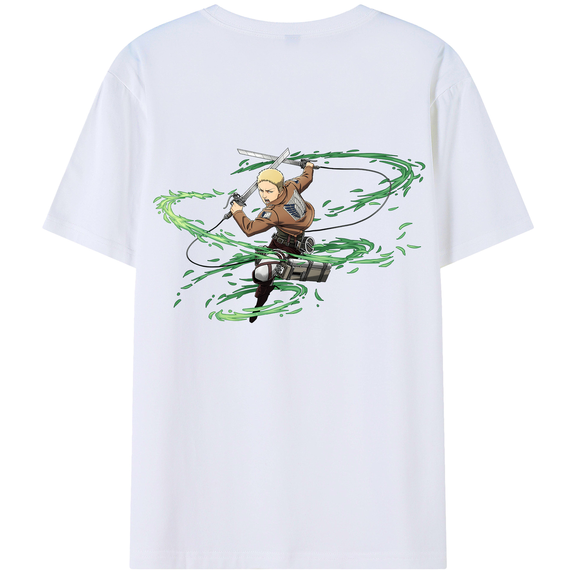 （画像用） 進撃の巨人 ライナー・ブラウン Attack on Titan Reiner Braun 綿100％ メンズ半袖Tシャツ（バックプリント） 通気性