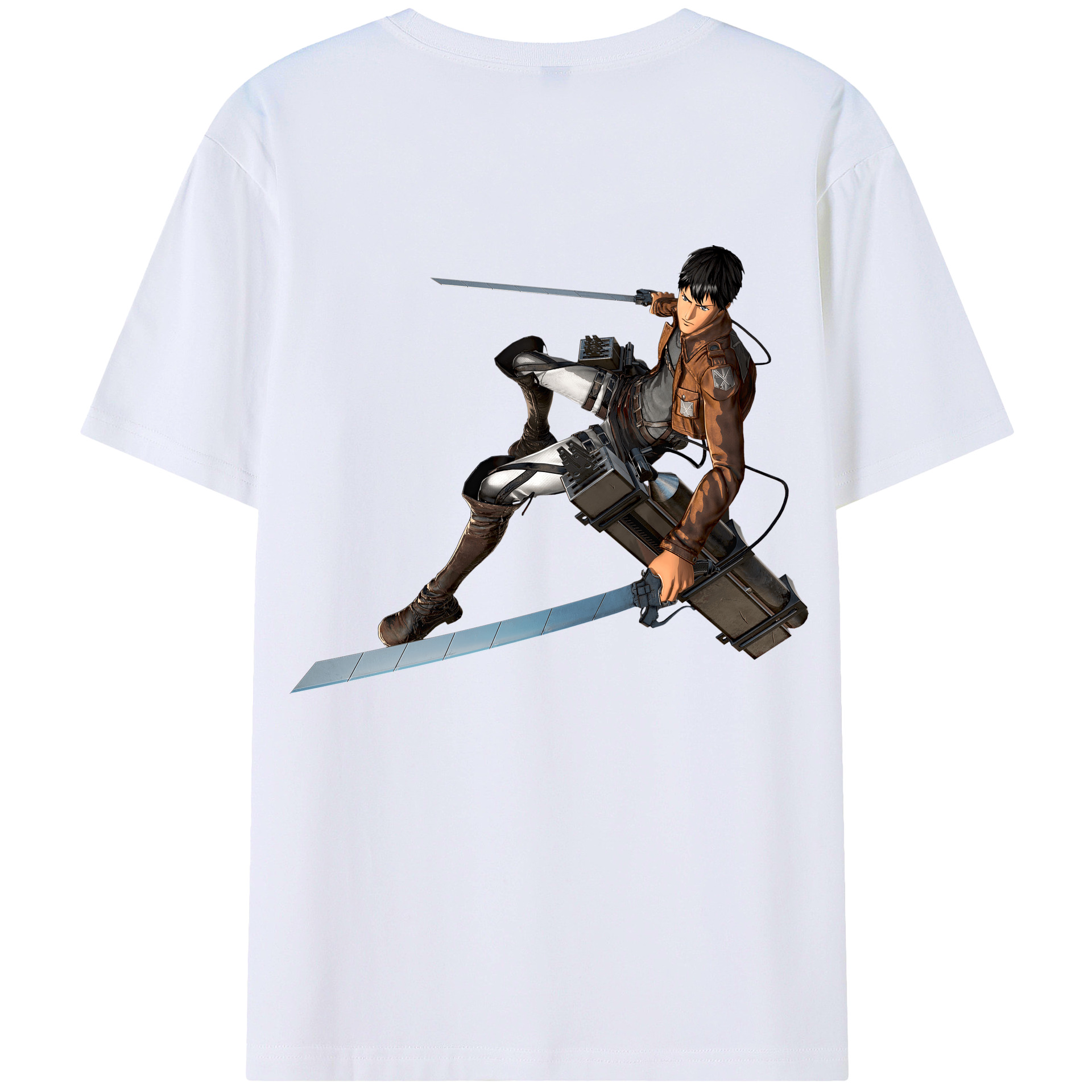 （画像用） 進撃の巨人 ベルトルト・フーバー Attack on Titan Bertholdt Hoover 綿100％ メンズ半袖Tシャツ（バックプリント） 通気性