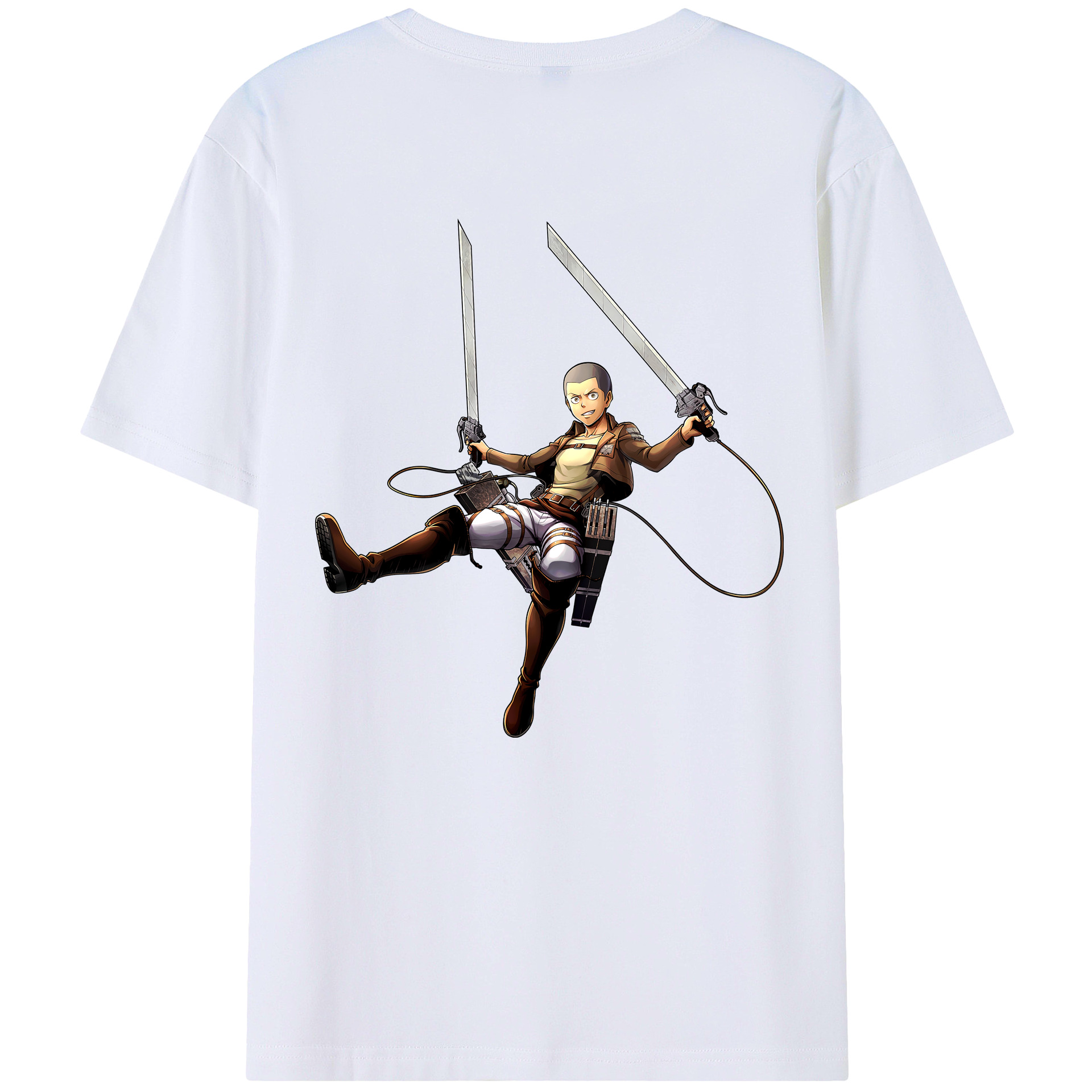 （画像用） 進撃の巨人 コニー·スプリンガー Attack on Titan Connie Springer 綿100％ メンズ半袖Tシャツ（バックプリント） 通気性