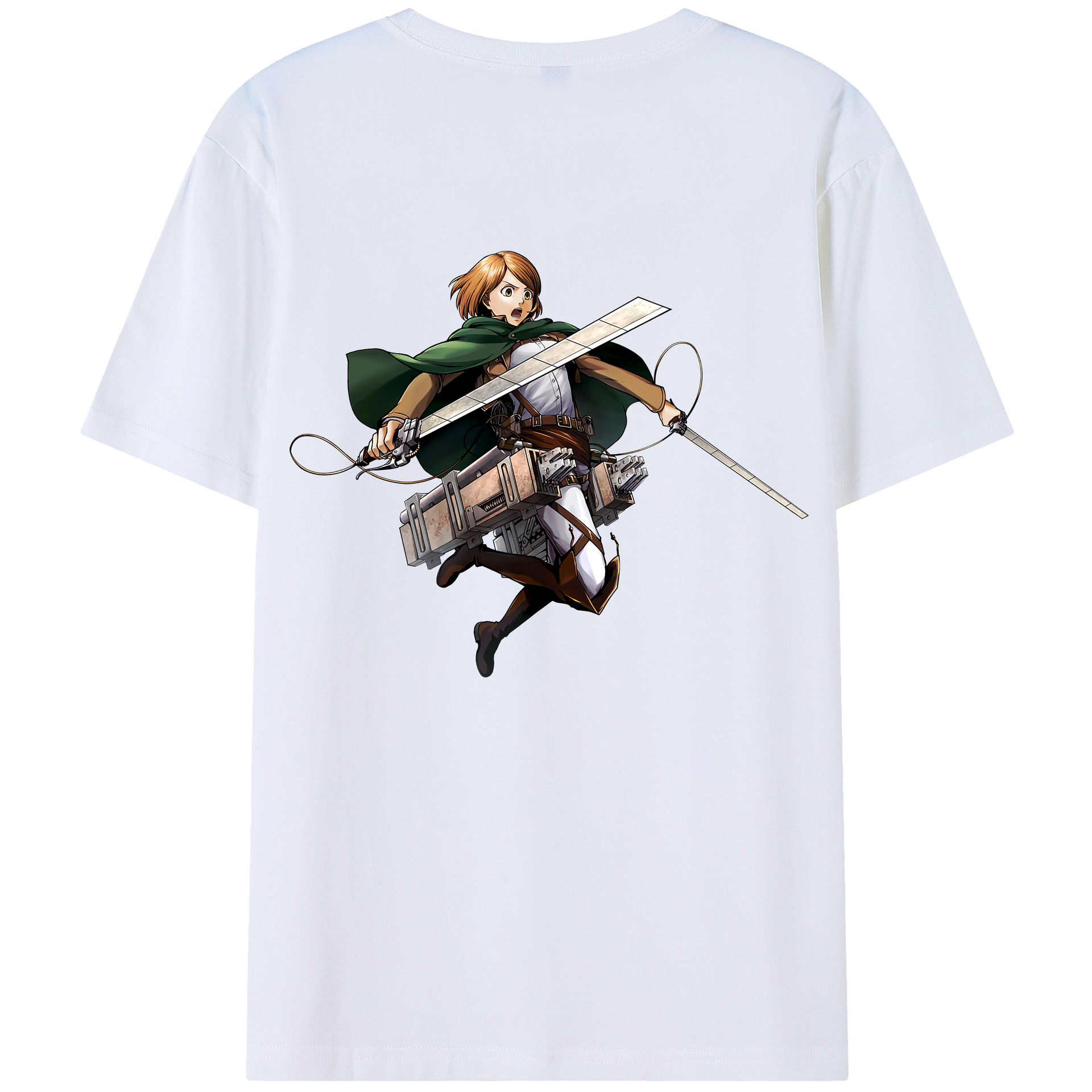 （画像用） 進撃の巨人 ペトラ·ラル Attack on Titan Petra Rall 綿100％ メンズ半袖Tシャツ（バックプリント） 通気性