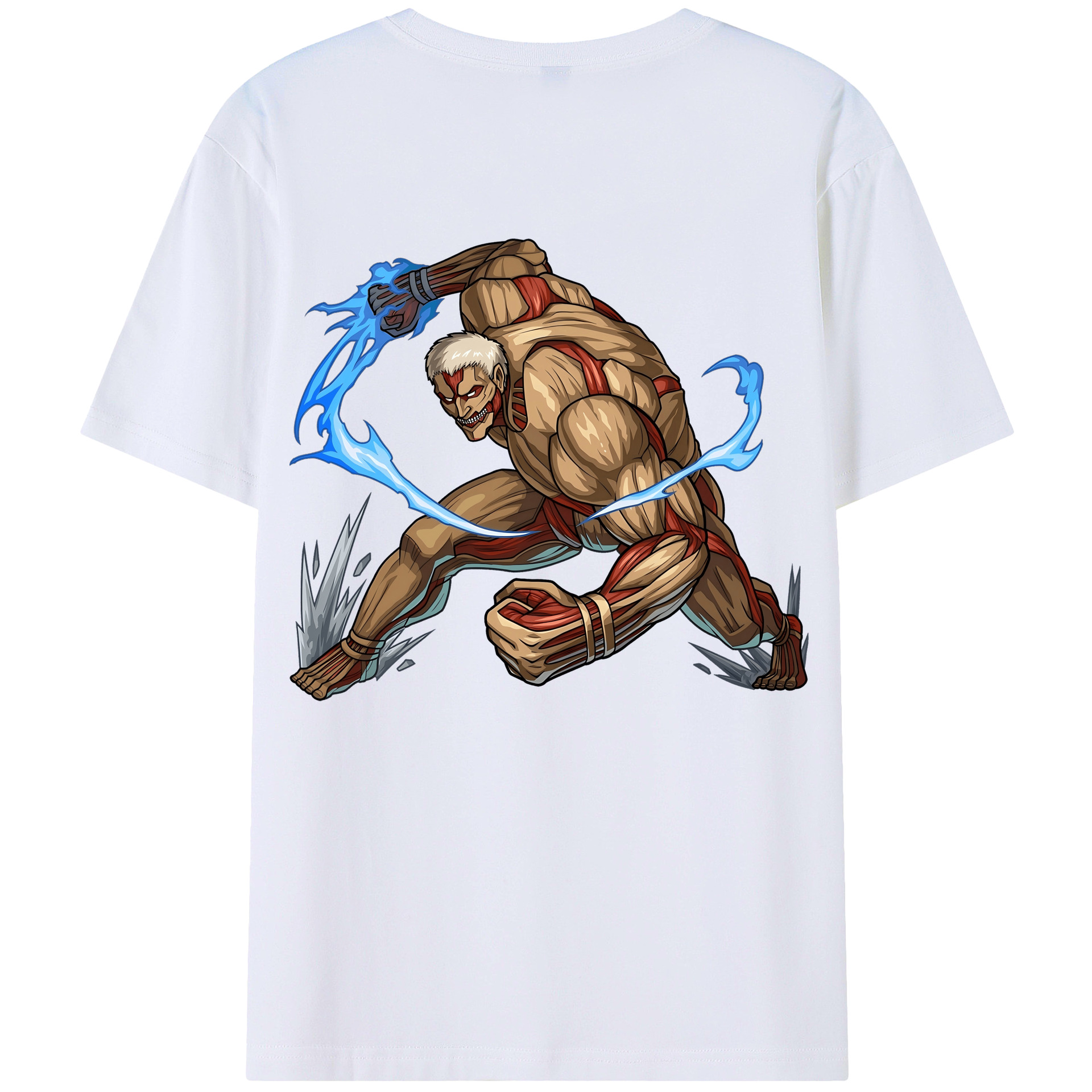 （画像用） 進撃の巨人 Attack on Titan 綿100％ メンズ半袖Tシャツ（バックプリント） 通気性