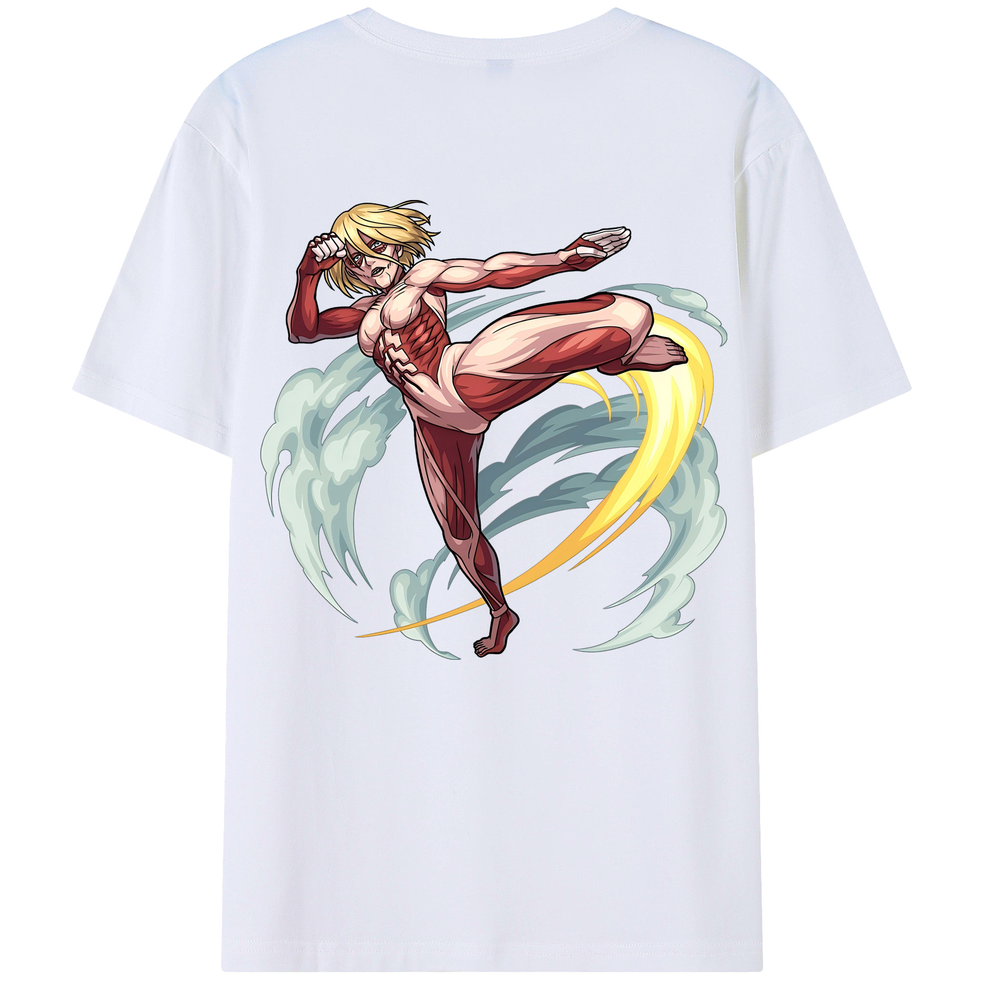 （画像用） 進撃の巨人 Attack on Titan 綿100％ メンズ半袖Tシャツ（バックプリント） 通気性