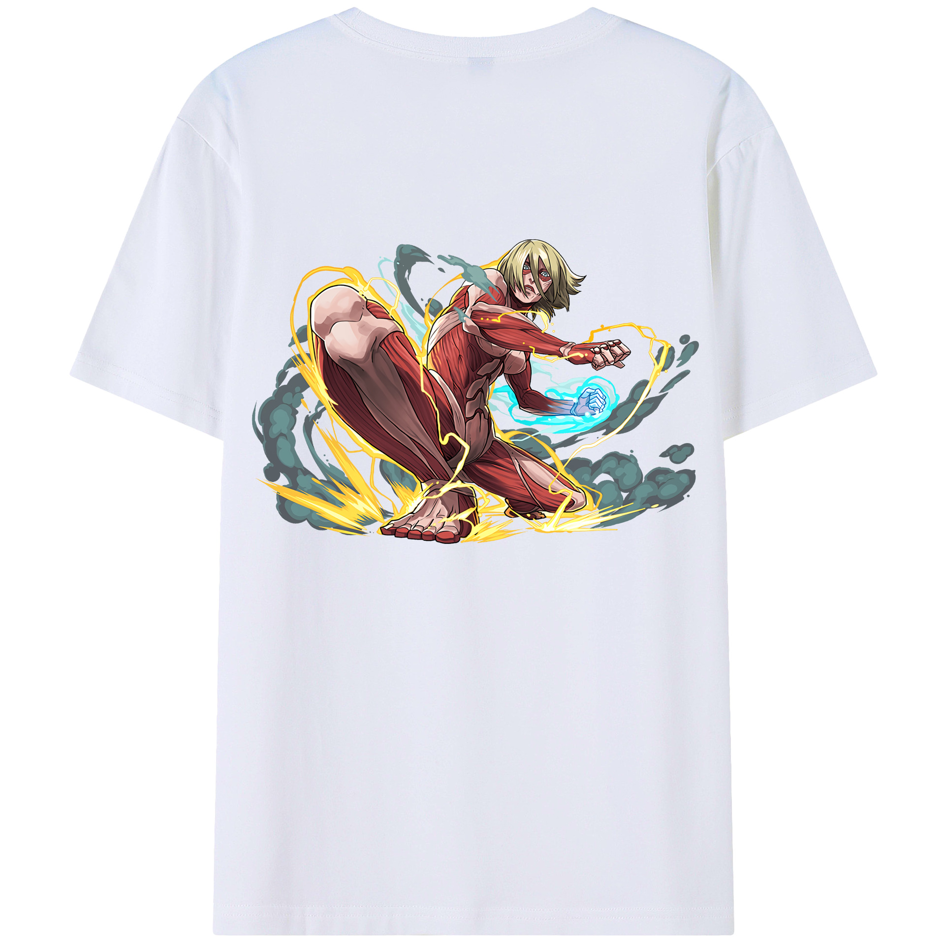 （画像用） 進撃の巨人 Attack on Titan 綿100％ メンズ半袖Tシャツ（バックプリント） 通気性