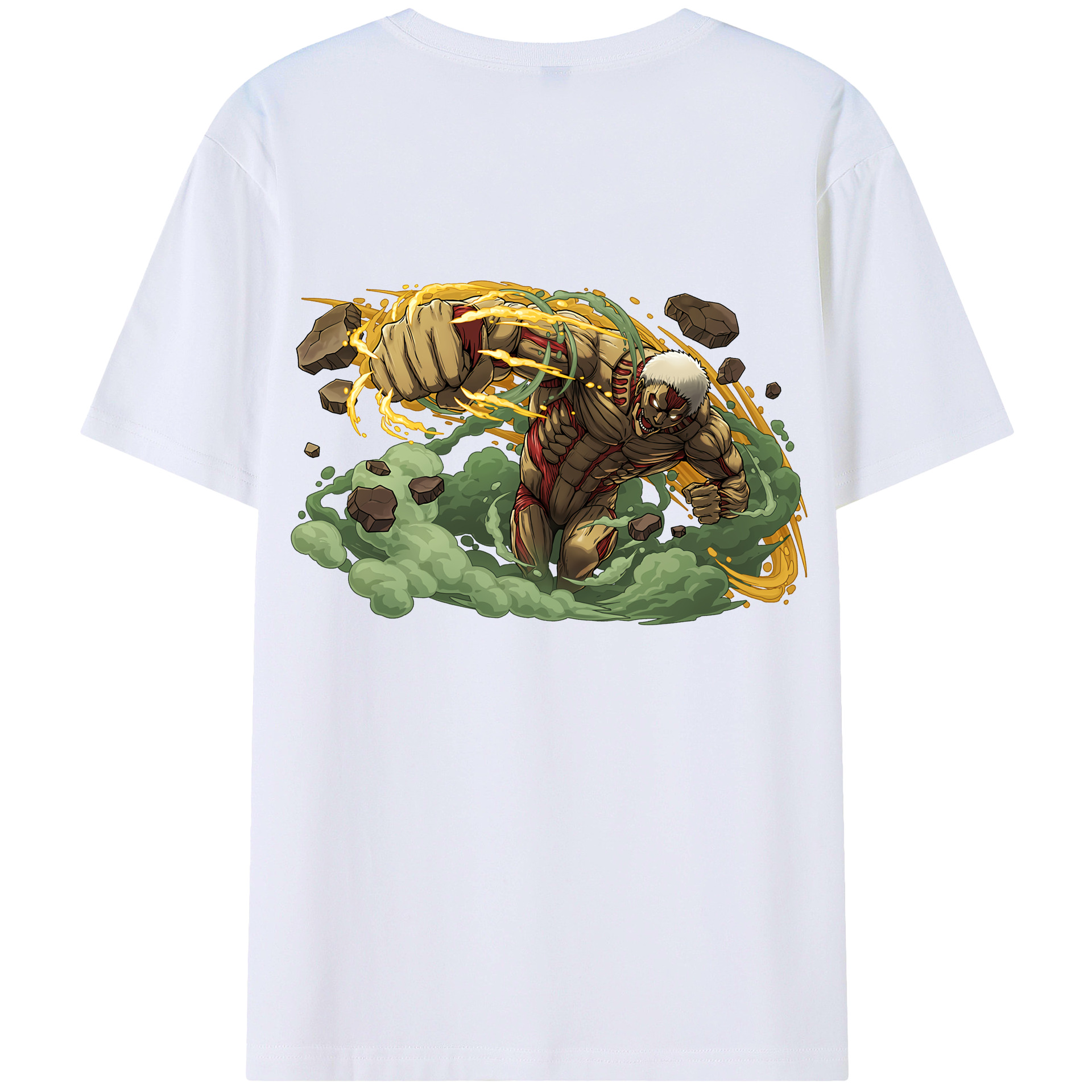 （画像用） 進撃の巨人 Attack on Titan 綿100％ メンズ半袖Tシャツ（バックプリント） 通気性