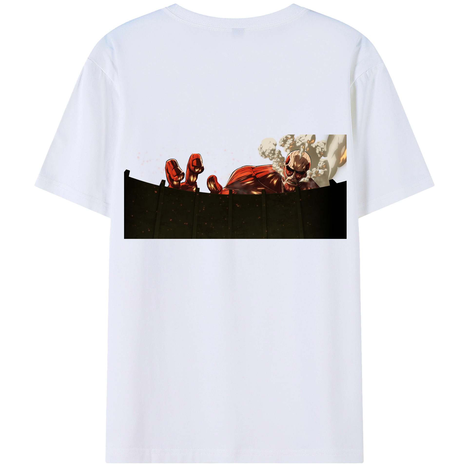 （画像用） 進撃の巨人 Attack on Titan 綿100％ メンズ半袖Tシャツ（バックプリント） 通気性