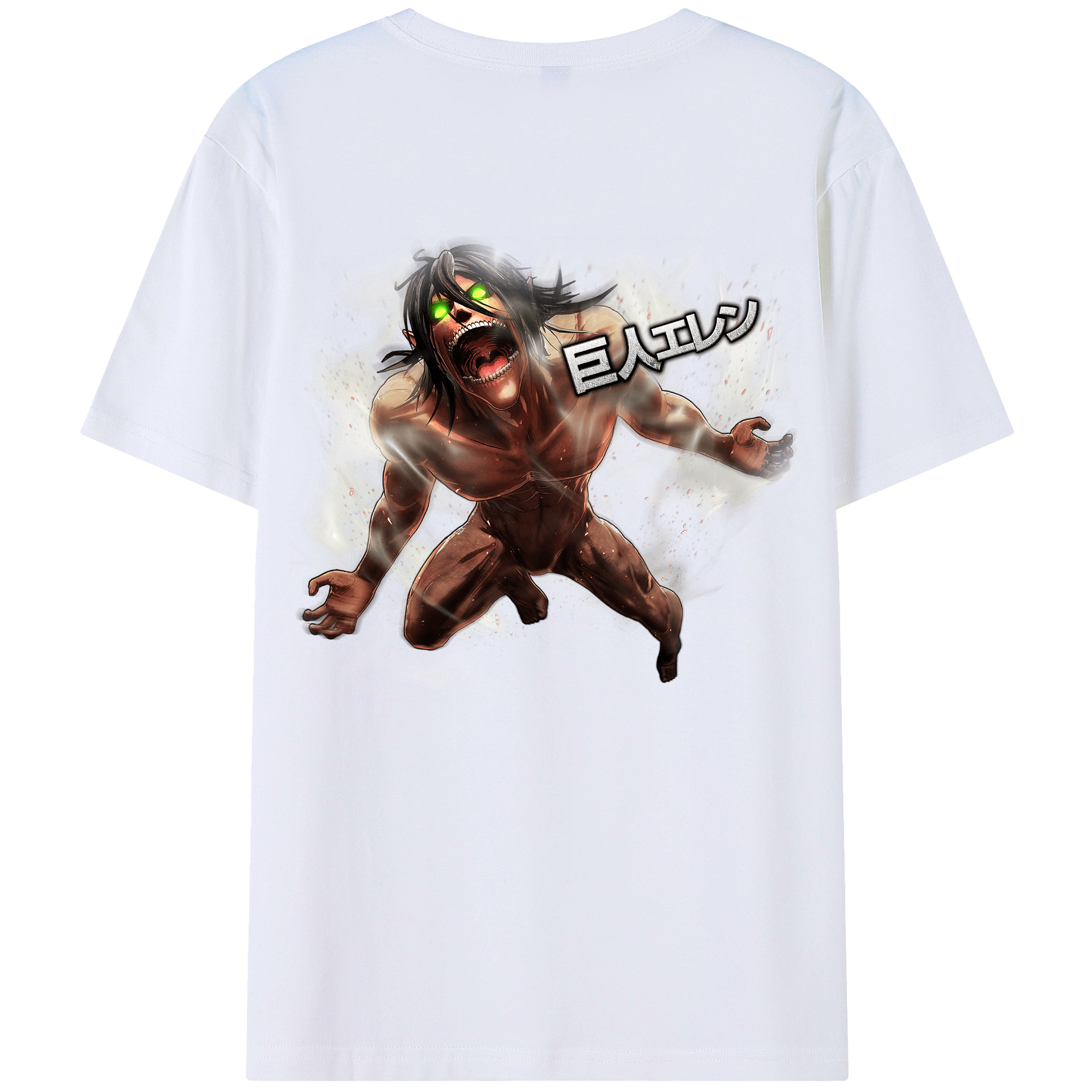 （画像用） 進撃の巨人 Attack on Titan 綿100％ メンズ半袖Tシャツ（バックプリント） 通気性