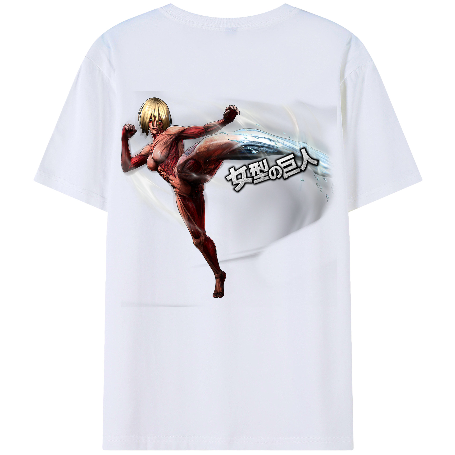 （画像用） 進撃の巨人 Attack on Titan 綿100％ メンズ半袖Tシャツ（バックプリント） 通気性