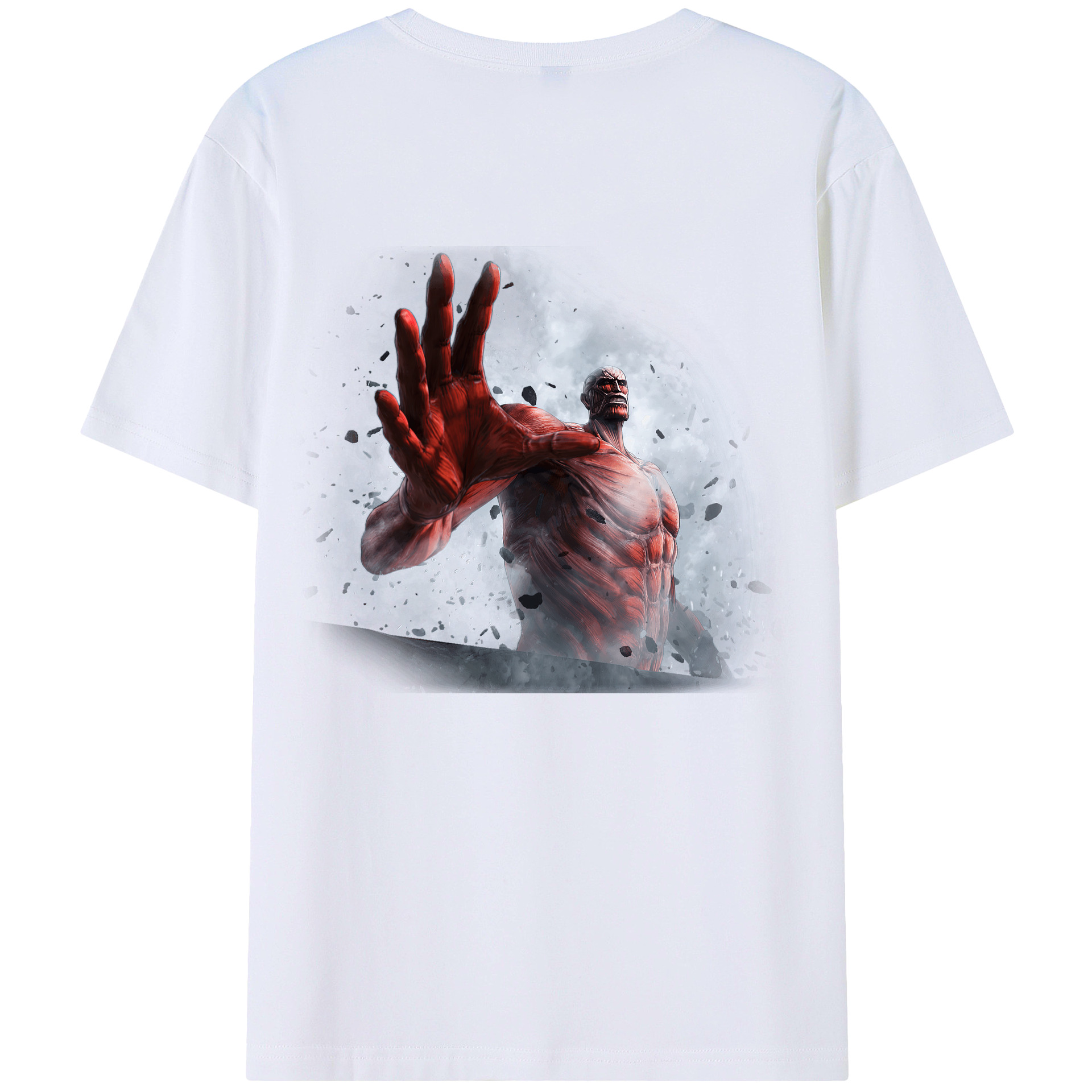 （画像用） 進撃の巨人 Attack on Titan 綿100％ メンズ半袖Tシャツ（バックプリント） 通気性