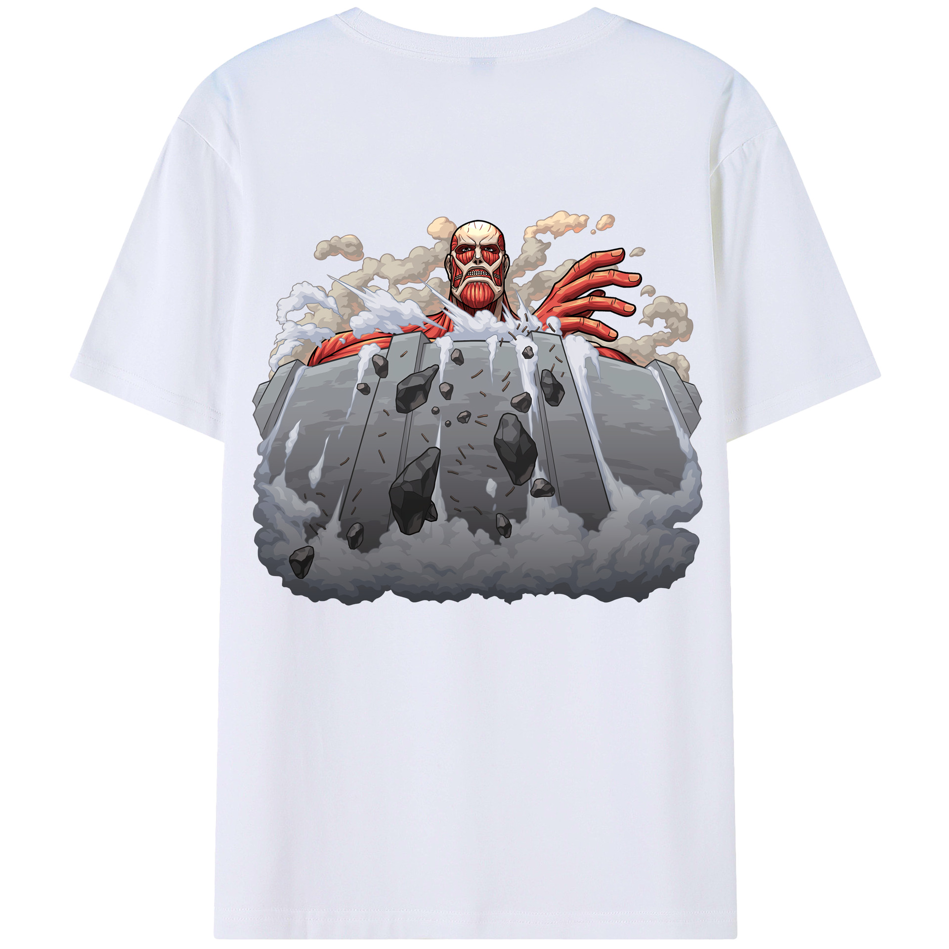 （画像用） 進撃の巨人 Attack on Titan 綿100％ メンズ半袖Tシャツ（バックプリント） 通気性