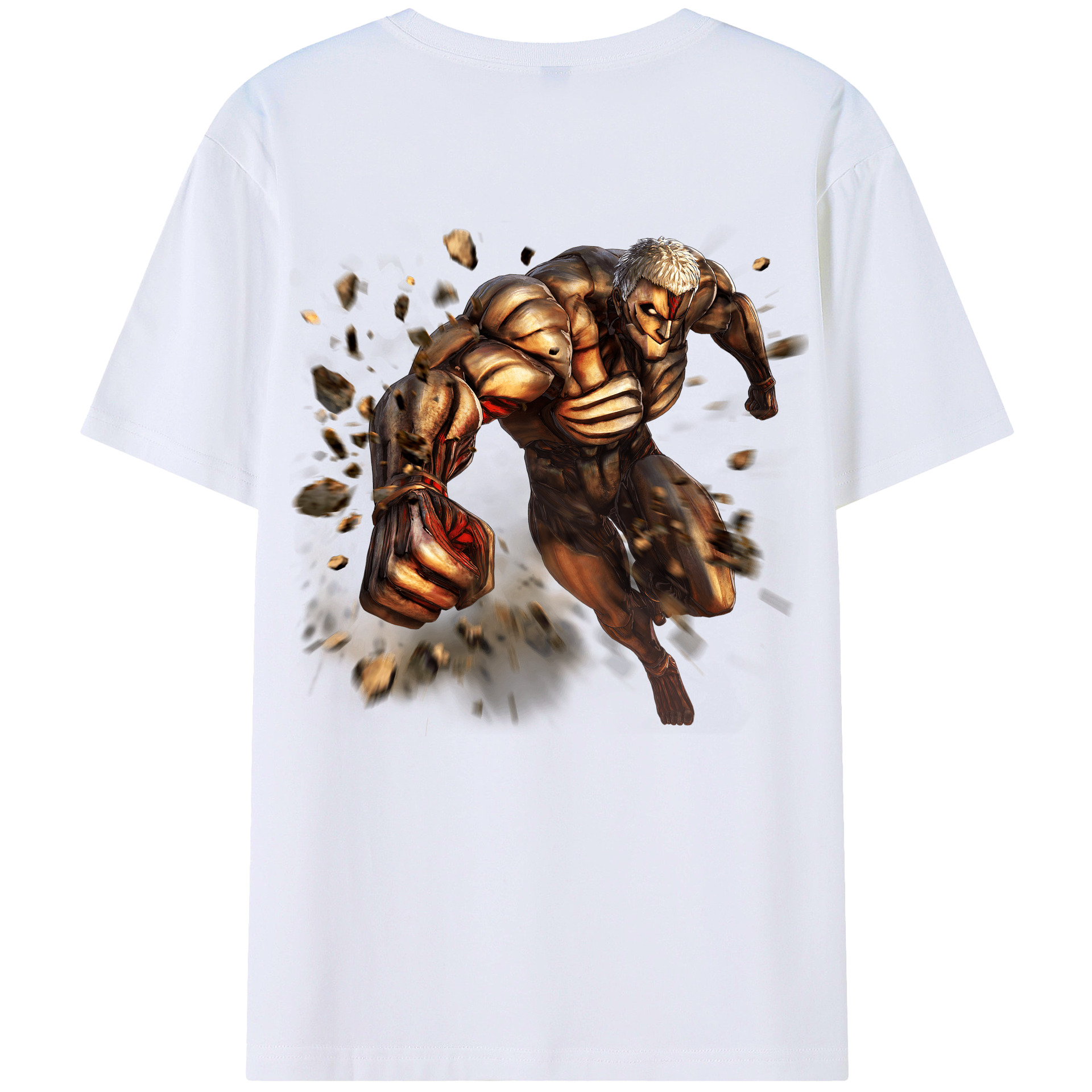 （画像用） 進撃の巨人 Attack on Titan 綿100％ メンズ半袖Tシャツ（バックプリント） 通気性
