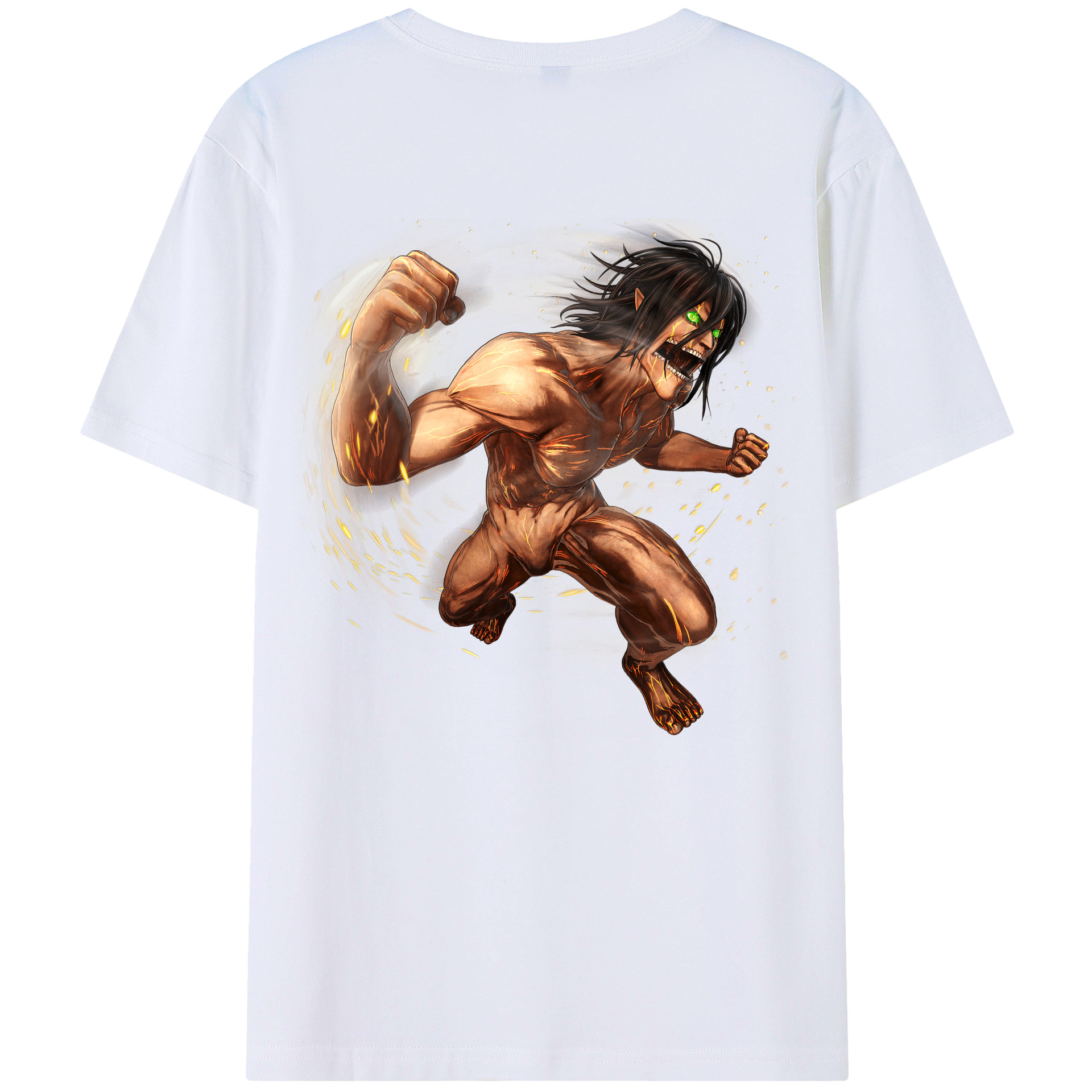 （画像用） 進撃の巨人 Attack on Titan 綿100％ メンズ半袖Tシャツ（バックプリント） 通気性