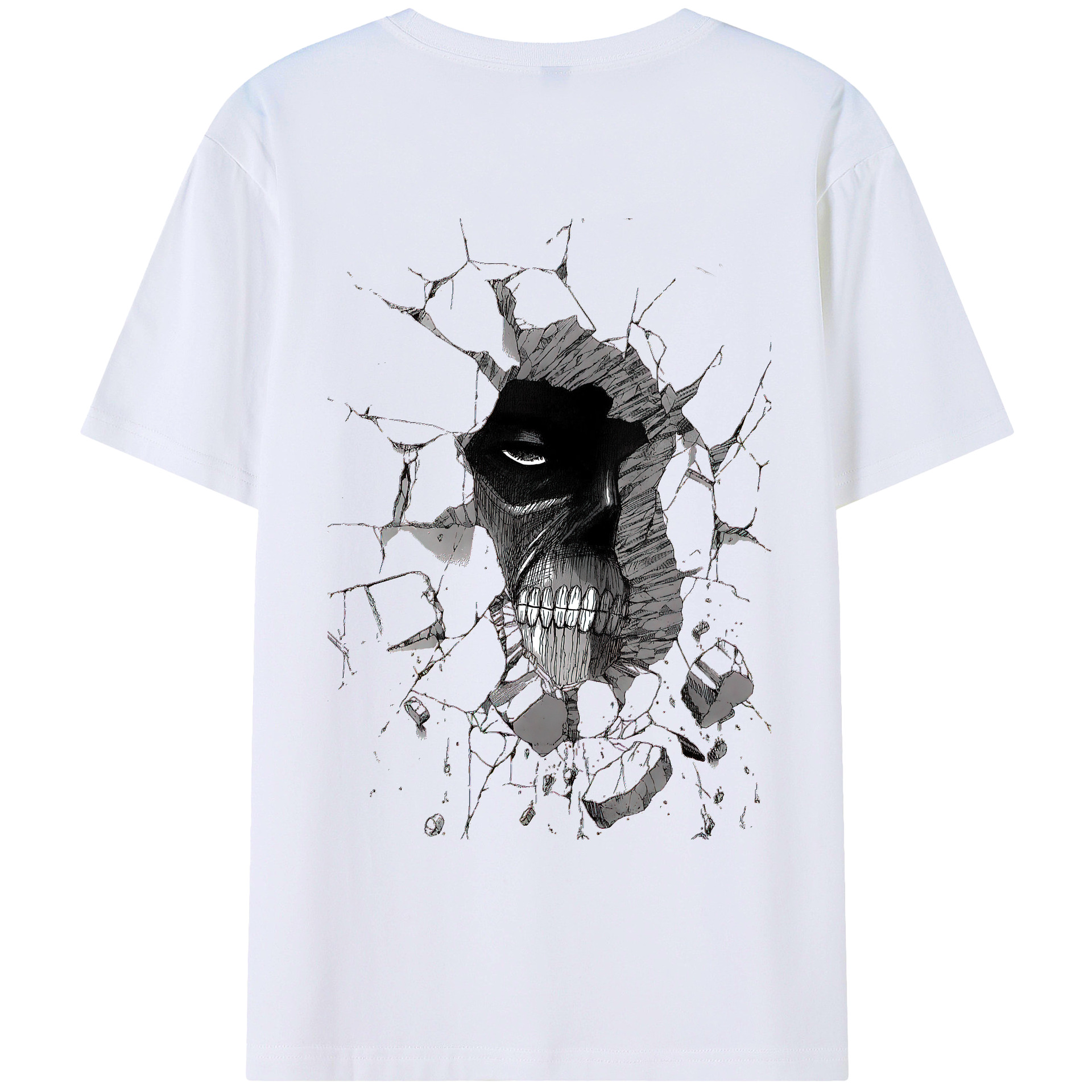 （画像用） 進撃の巨人 Attack on Titan 綿100％ メンズ半袖Tシャツ（バックプリント） 通気性