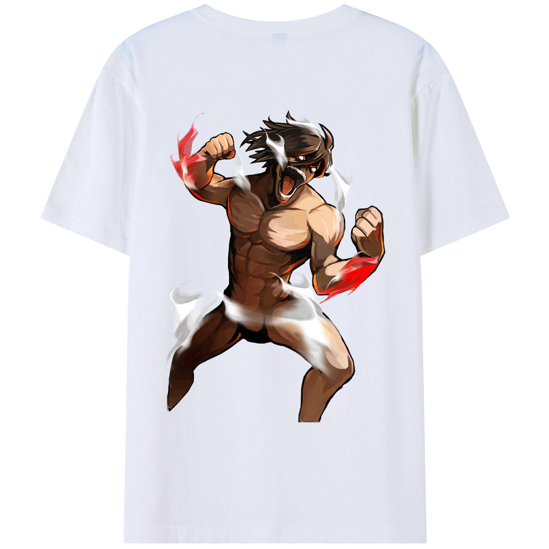 （画像用） 進撃の巨人 Attack on Titan 綿100％ メンズ半袖Tシャツ（バックプリント） 通気性