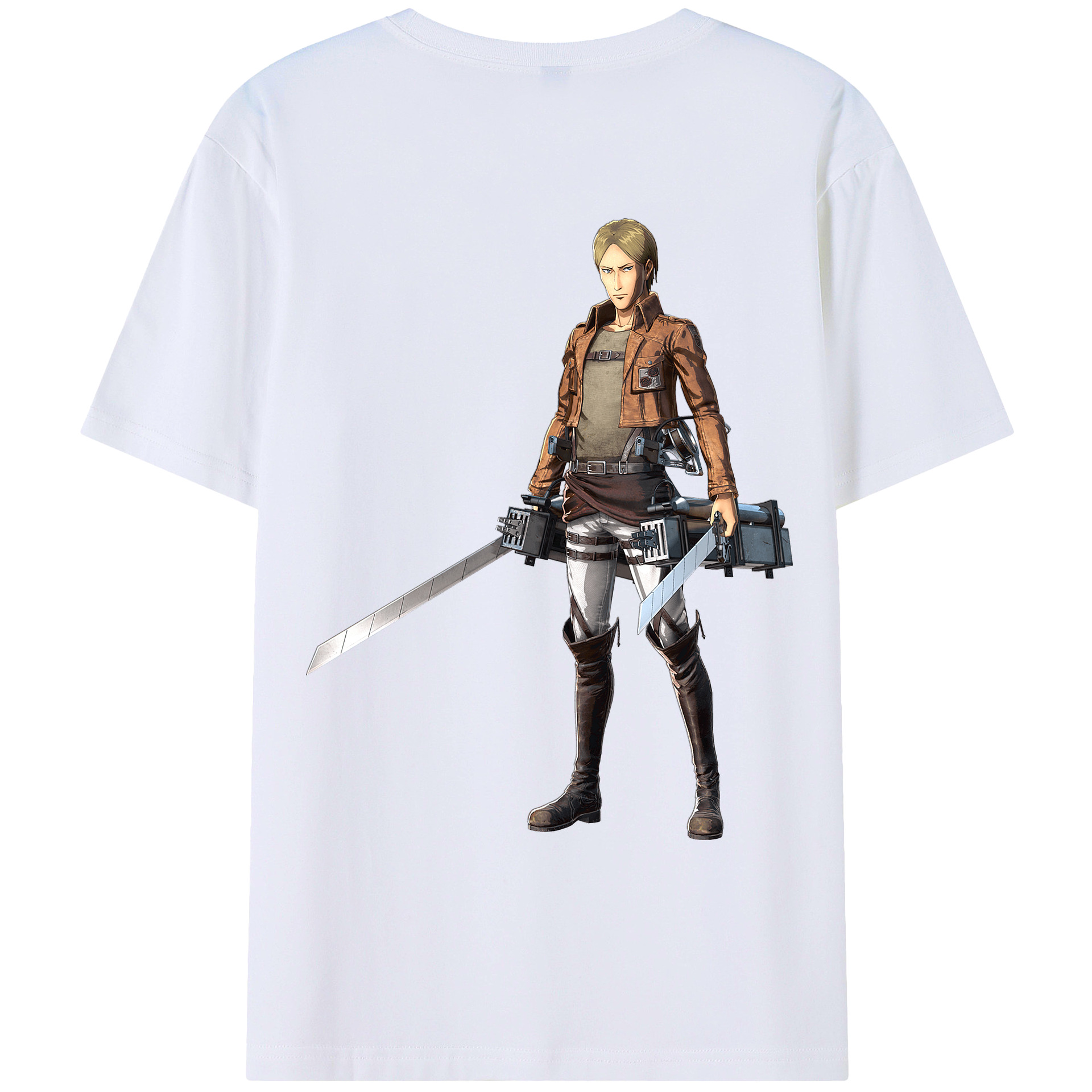 （画像用） 進撃の巨人 Attack on Titan 綿100％ メンズ半袖Tシャツ（バックプリント） 通気性