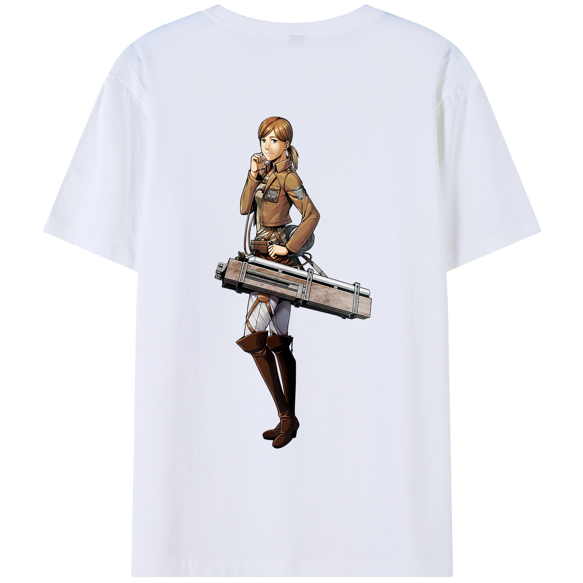 （画像用） 進撃の巨人 Attack on Titan 綿100％ メンズ半袖Tシャツ（バックプリント） 通気性