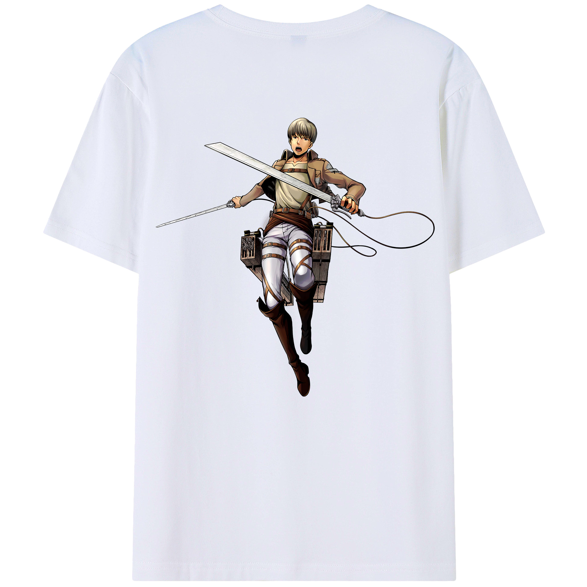 （画像用） 進撃の巨人 Attack on Titan 綿100％ メンズ半袖Tシャツ（バックプリント） 通気性