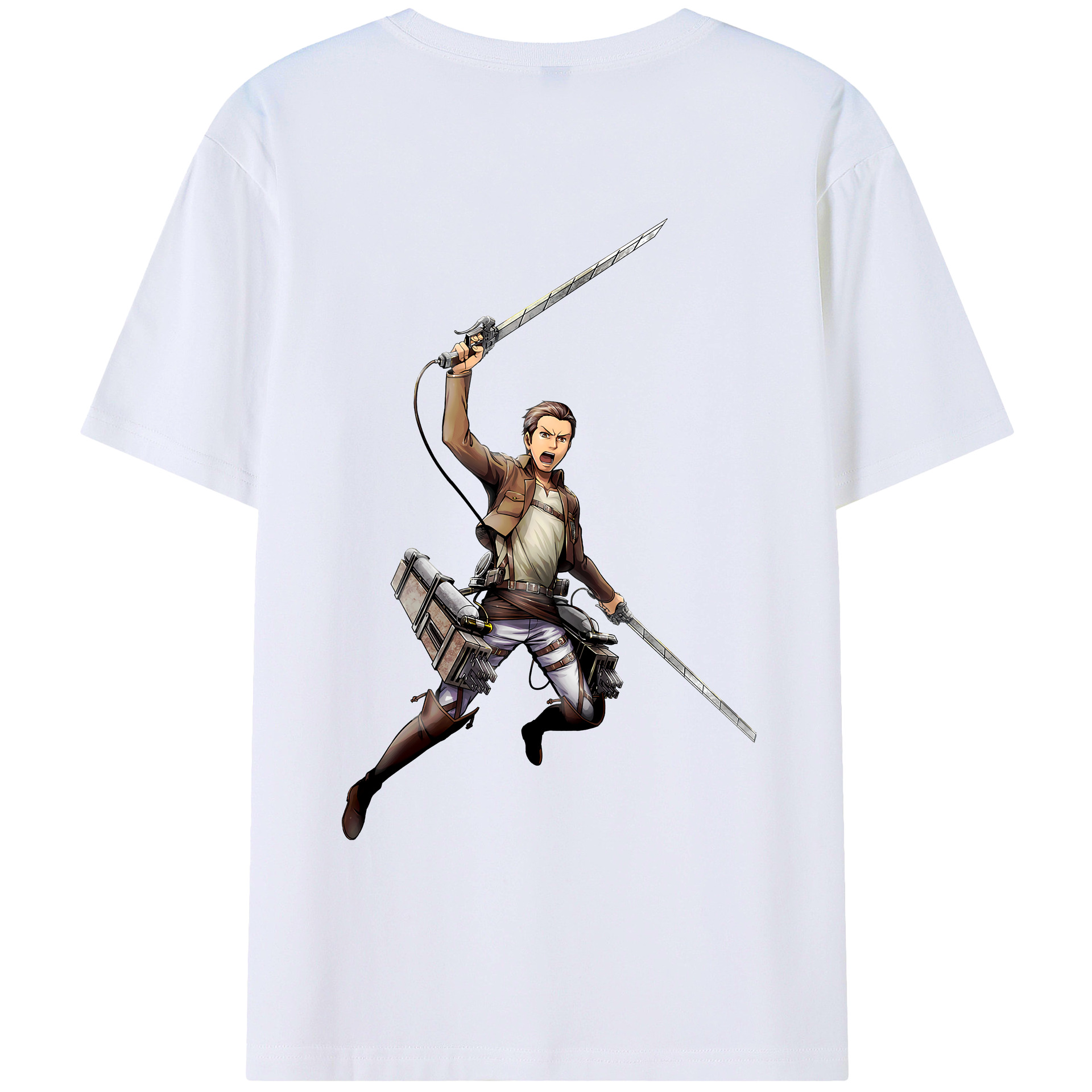 （画像用） 進撃の巨人 Attack on Titan 綿100％ メンズ半袖Tシャツ（バックプリント） 通気性