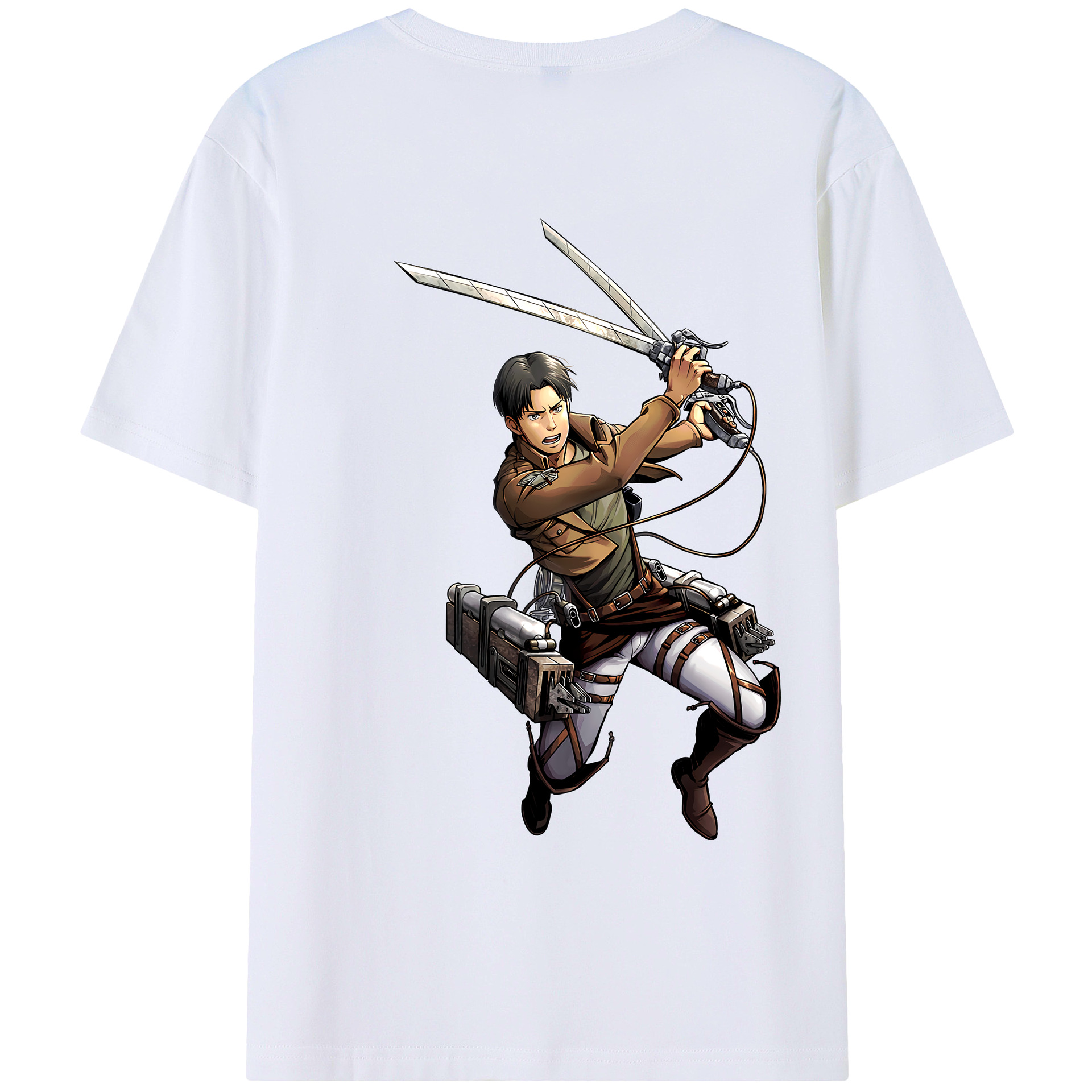 （画像用） 進撃の巨人 Attack on Titan 綿100％ メンズ半袖Tシャツ（バックプリント） 通気性