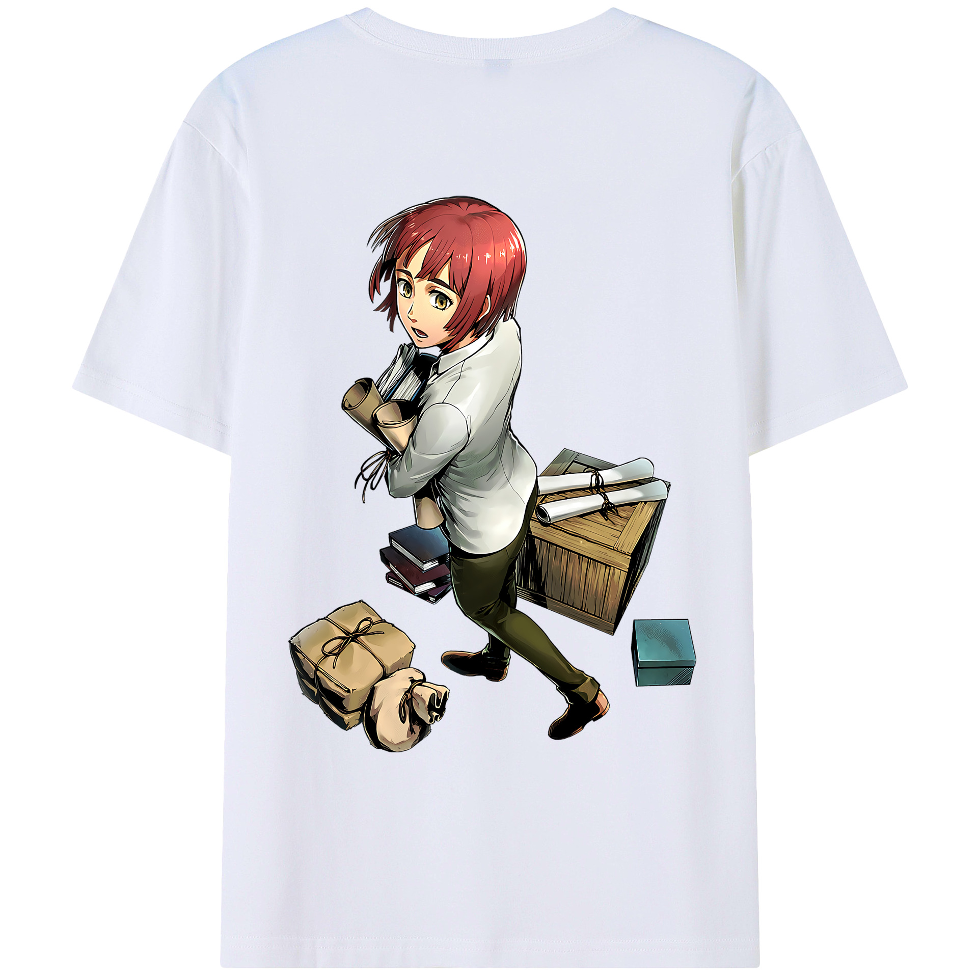 （画像用） 進撃の巨人 Attack on Titan 綿100％ メンズ半袖Tシャツ（バックプリント） 通気性