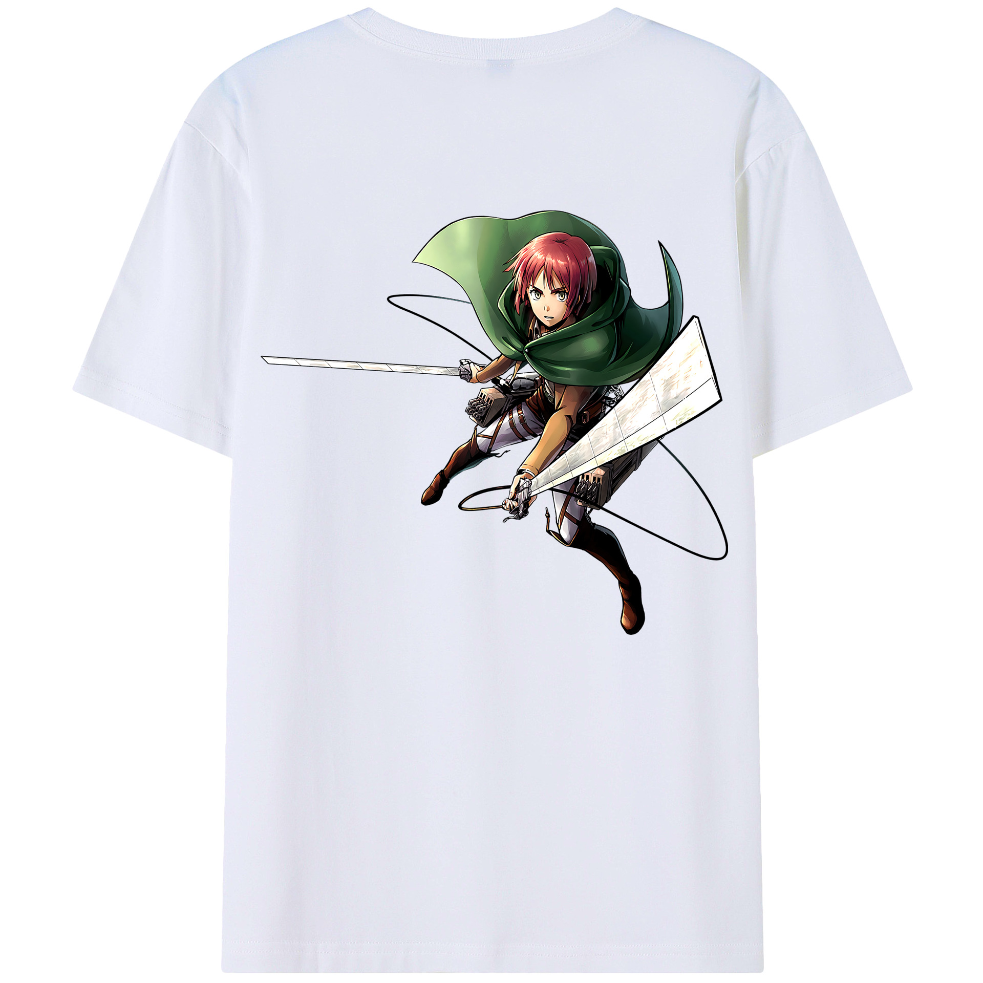 （画像用） 進撃の巨人 Attack on Titan 綿100％ メンズ半袖Tシャツ（バックプリント） 通気性