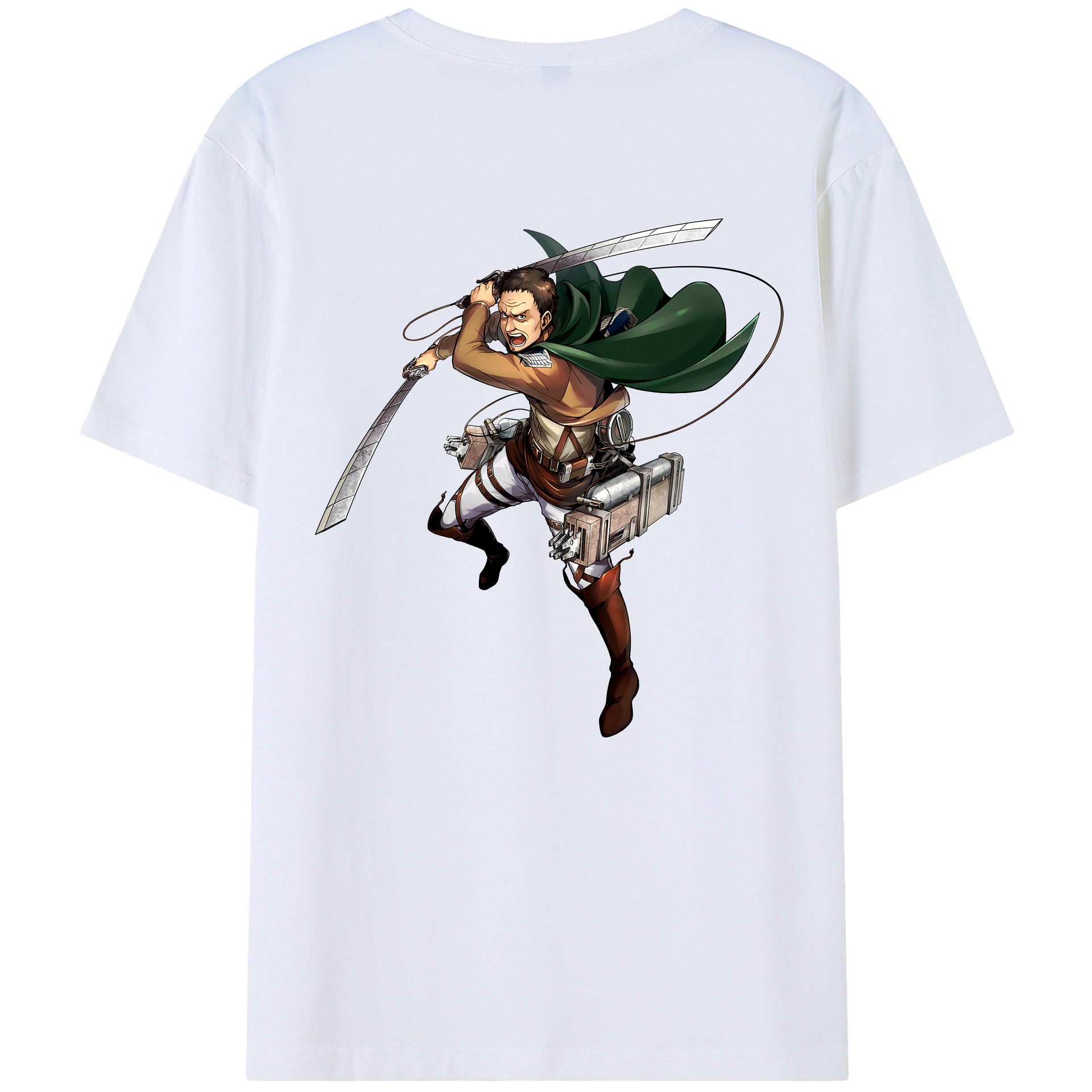 （画像用） 進撃の巨人 Attack on Titan 綿100％ メンズ半袖Tシャツ（バックプリント） 通気性