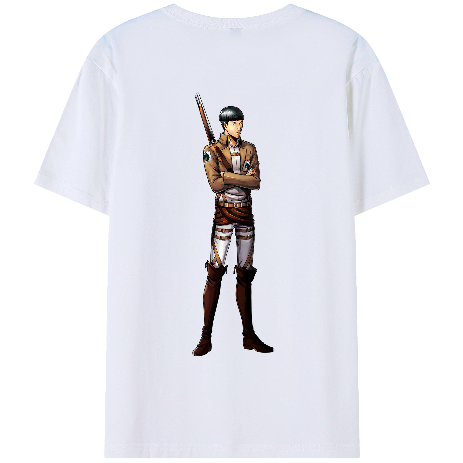（画像用） 進撃の巨人 Attack on Titan 綿100％ メンズ半袖Tシャツ（バックプリント） 通気性