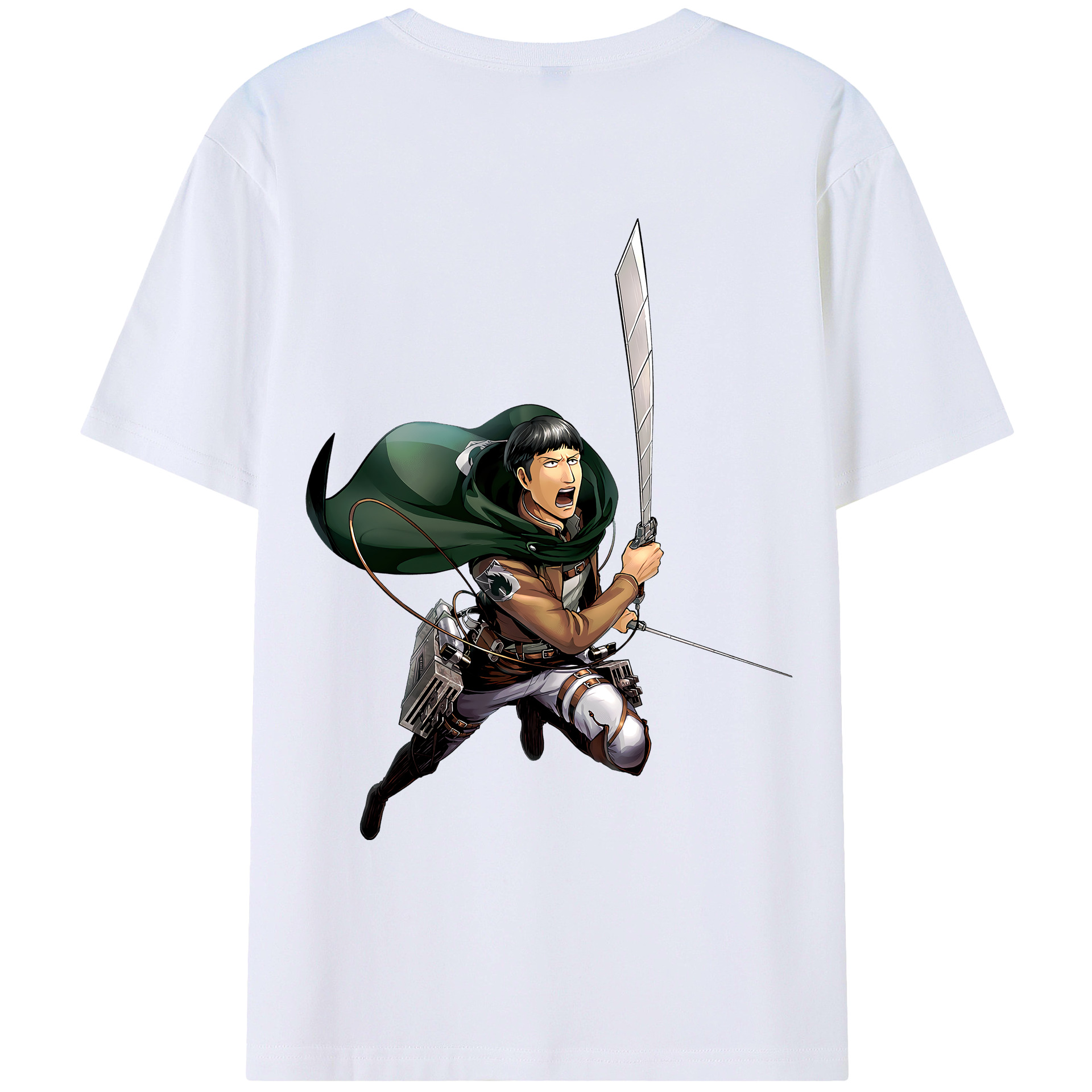 （画像用） 進撃の巨人 Attack on Titan 綿100％ メンズ半袖Tシャツ（バックプリント） 通気性