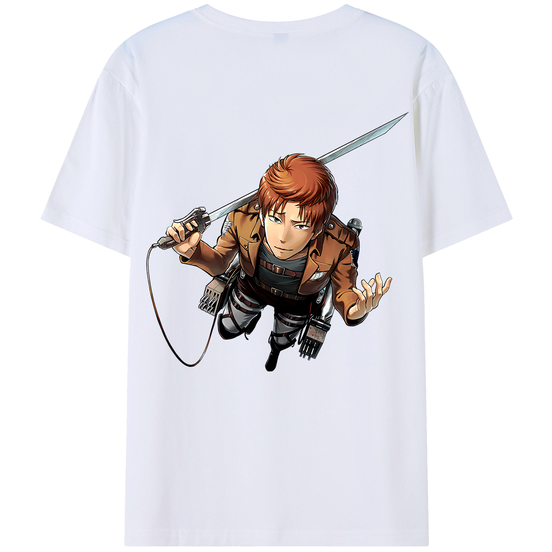（画像用） 進撃の巨人 Attack on Titan 綿100％ メンズ半袖Tシャツ（バックプリント） 通気性