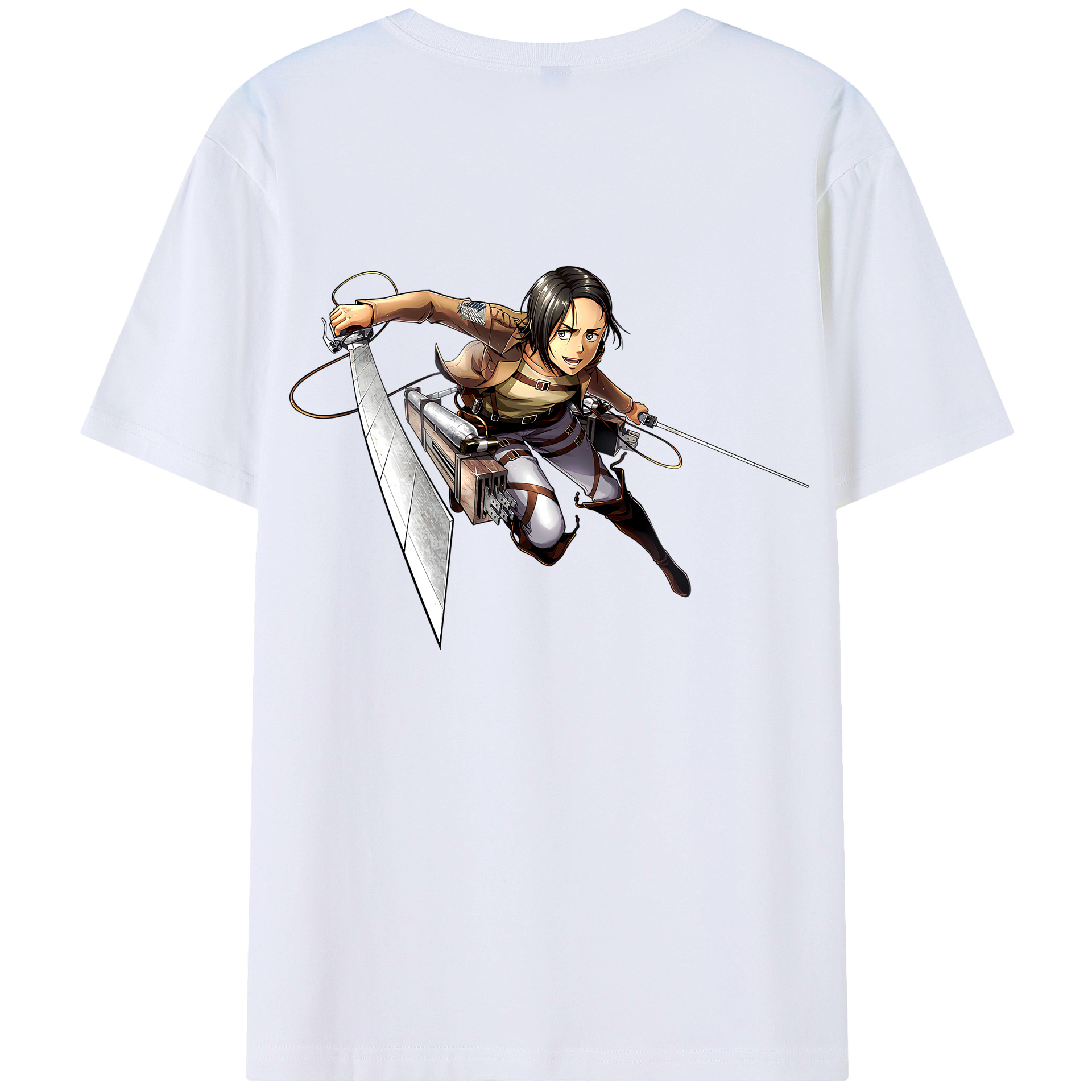 （画像用） 進撃の巨人 Attack on Titan 綿100％ メンズ半袖Tシャツ（バックプリント） 通気性