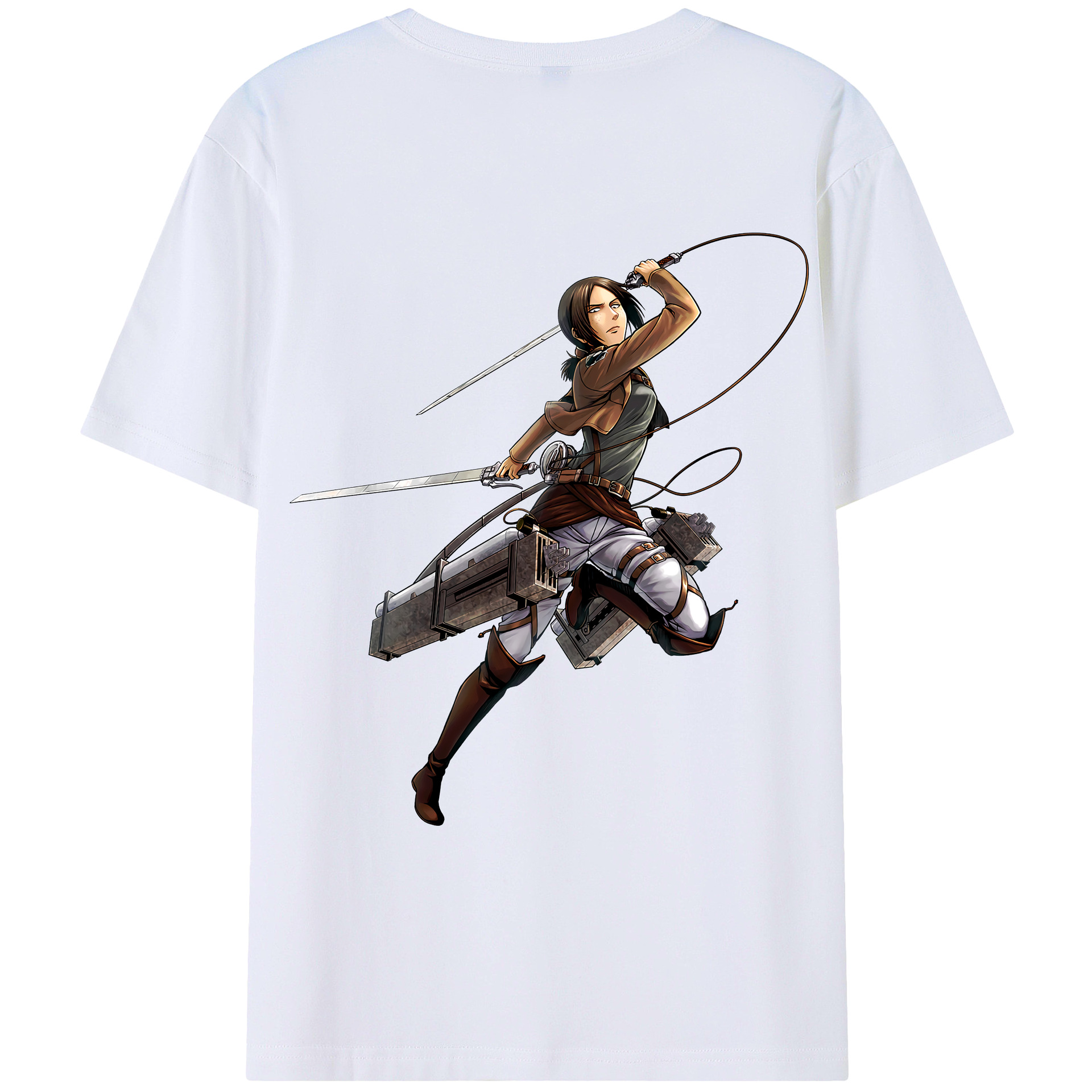 （画像用） 進撃の巨人 Attack on Titan 綿100％ メンズ半袖Tシャツ（バックプリント） 通気性