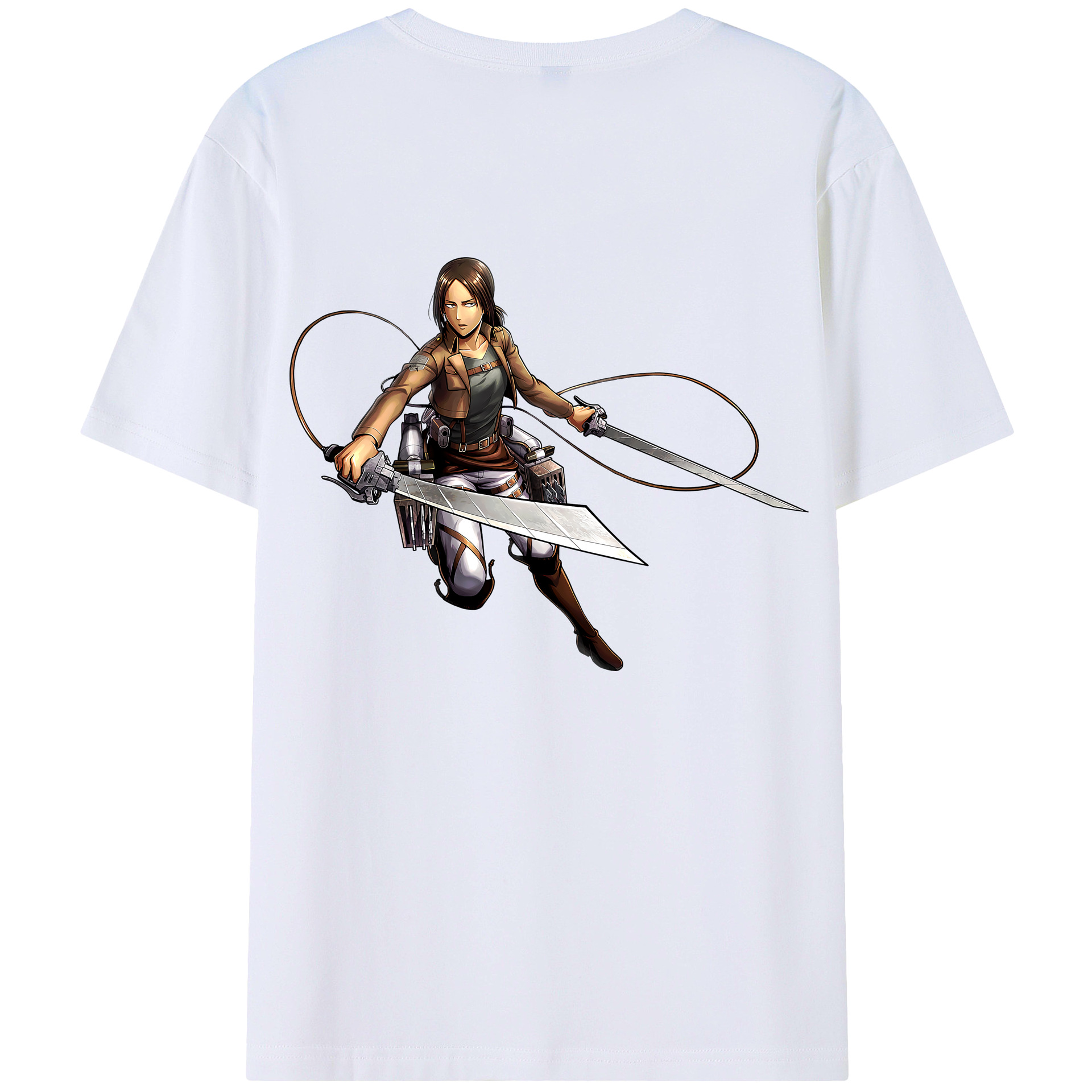 （画像用） 進撃の巨人 Attack on Titan 綿100％ メンズ半袖Tシャツ（バックプリント） 通気性