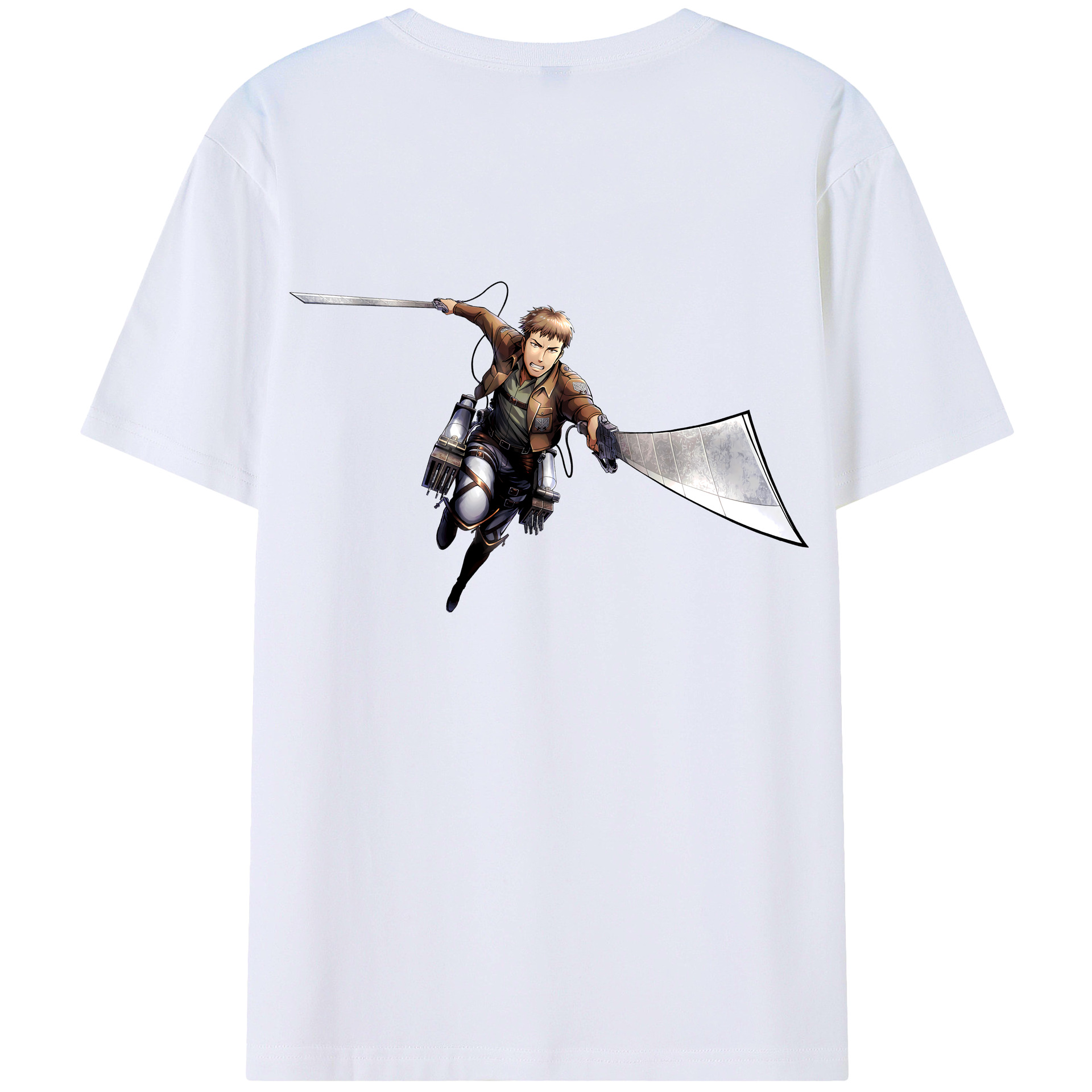 （画像用） 進撃の巨人 Attack on Titan 綿100％ メンズ半袖Tシャツ（バックプリント） 通気性