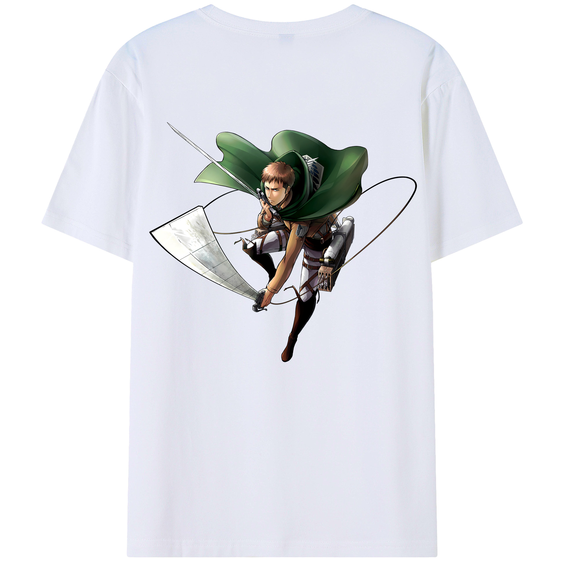 （画像用） 進撃の巨人 Attack on Titan 綿100％ メンズ半袖Tシャツ（バックプリント） 通気性