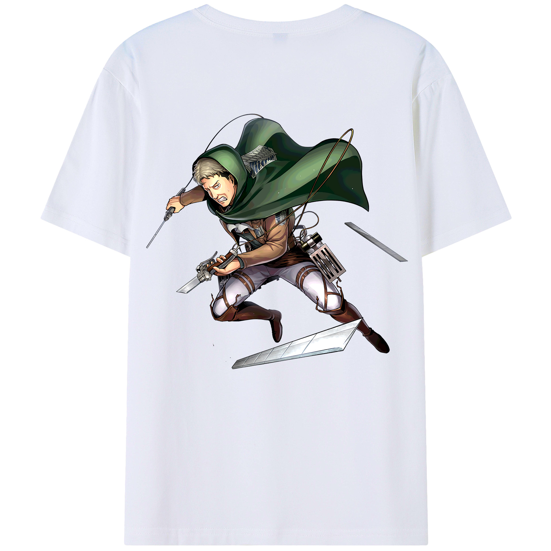 （画像用） 進撃の巨人 Attack on Titan 綿100％ メンズ半袖Tシャツ（バックプリント） 通気性