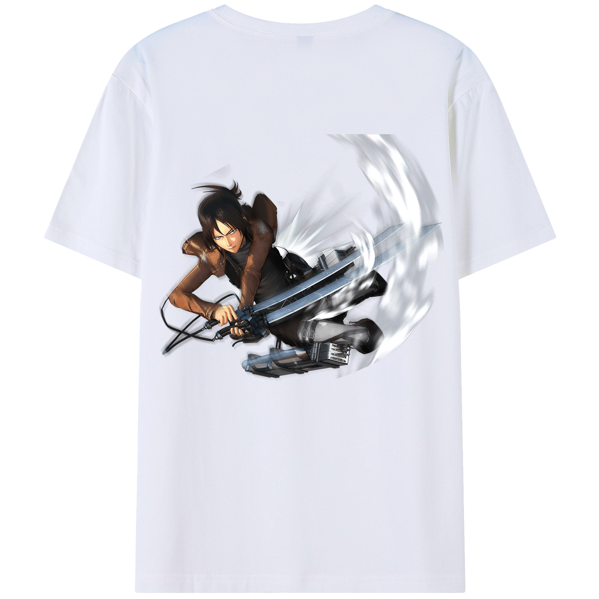 （画像用） 進撃の巨人 Attack on Titan 綿100％ メンズ半袖Tシャツ（バックプリント） 通気性