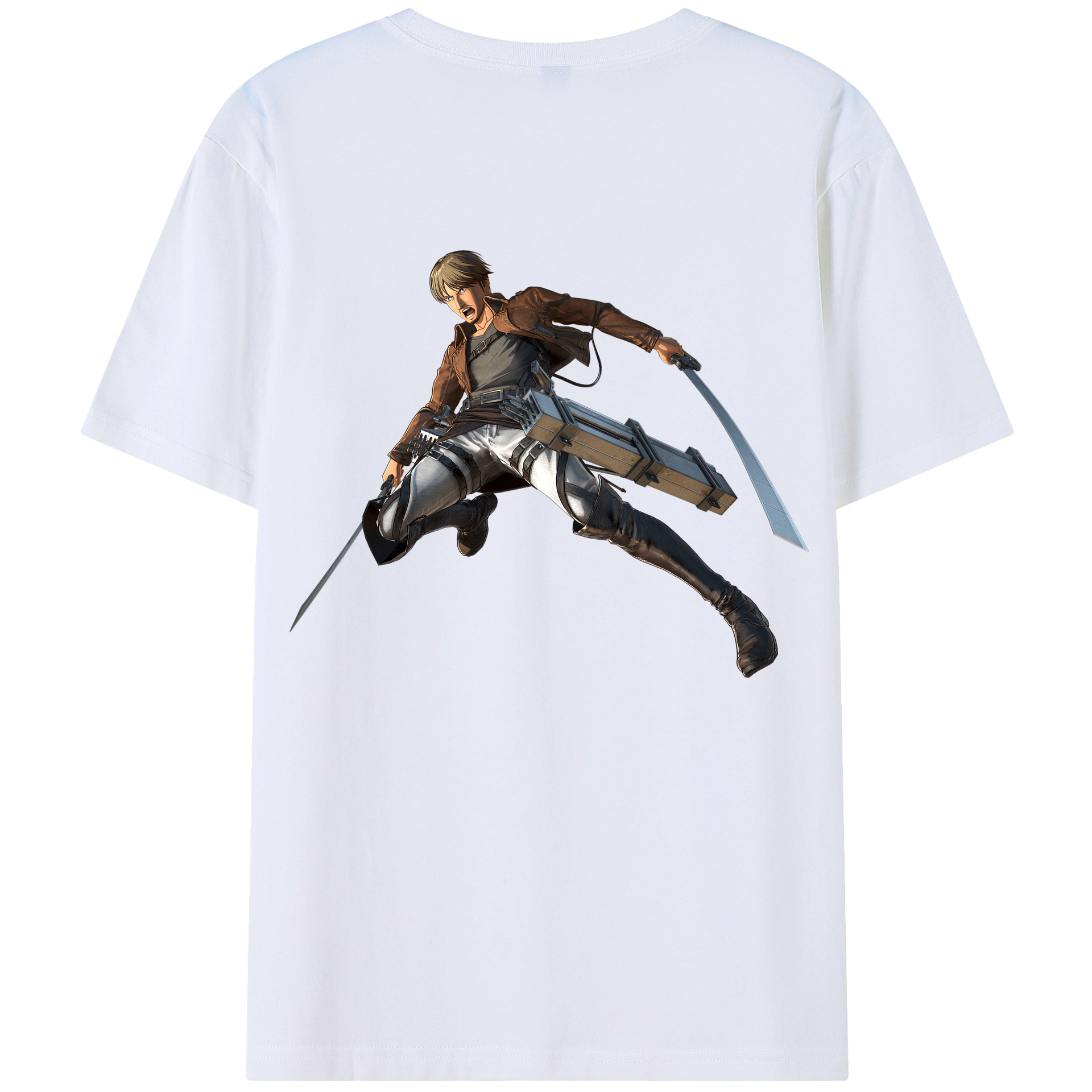 （画像用） 進撃の巨人 Attack on Titan 綿100％ メンズ半袖Tシャツ（バックプリント） 通気性