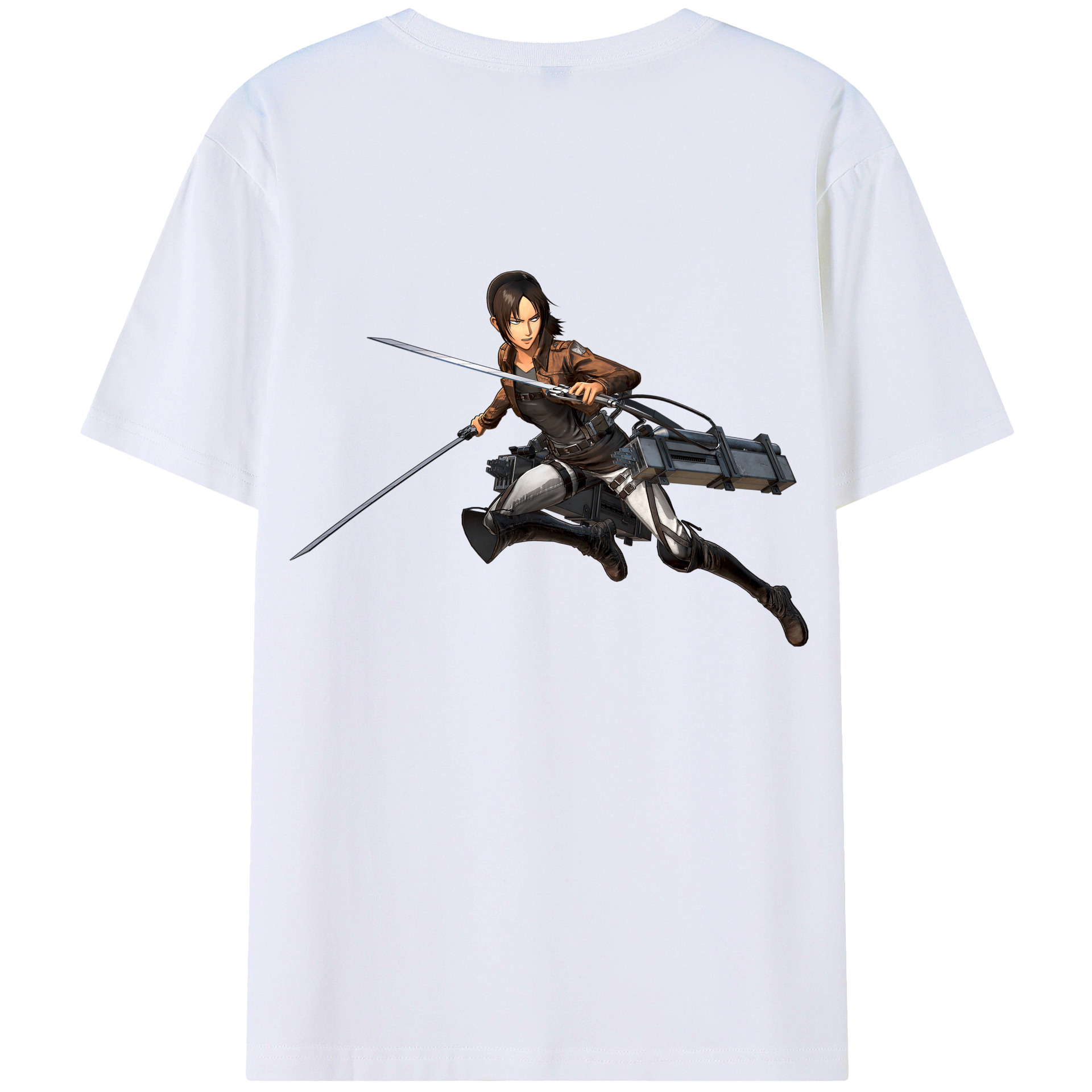 （画像用） 進撃の巨人 Attack on Titan 綿100％ メンズ半袖Tシャツ（バックプリント） 通気性