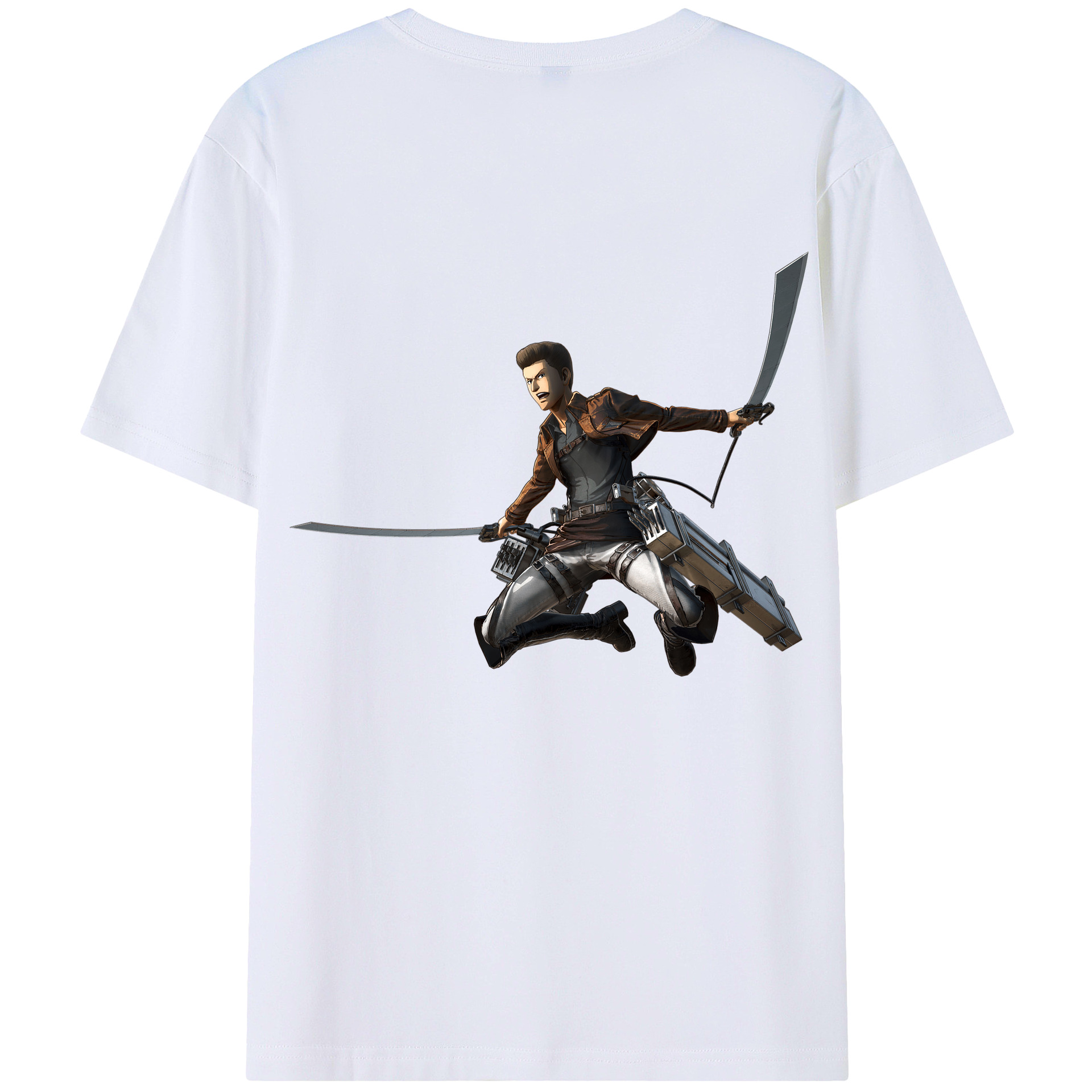 （画像用） 進撃の巨人 Attack on Titan 綿100％ メンズ半袖Tシャツ（バックプリント） 通気性