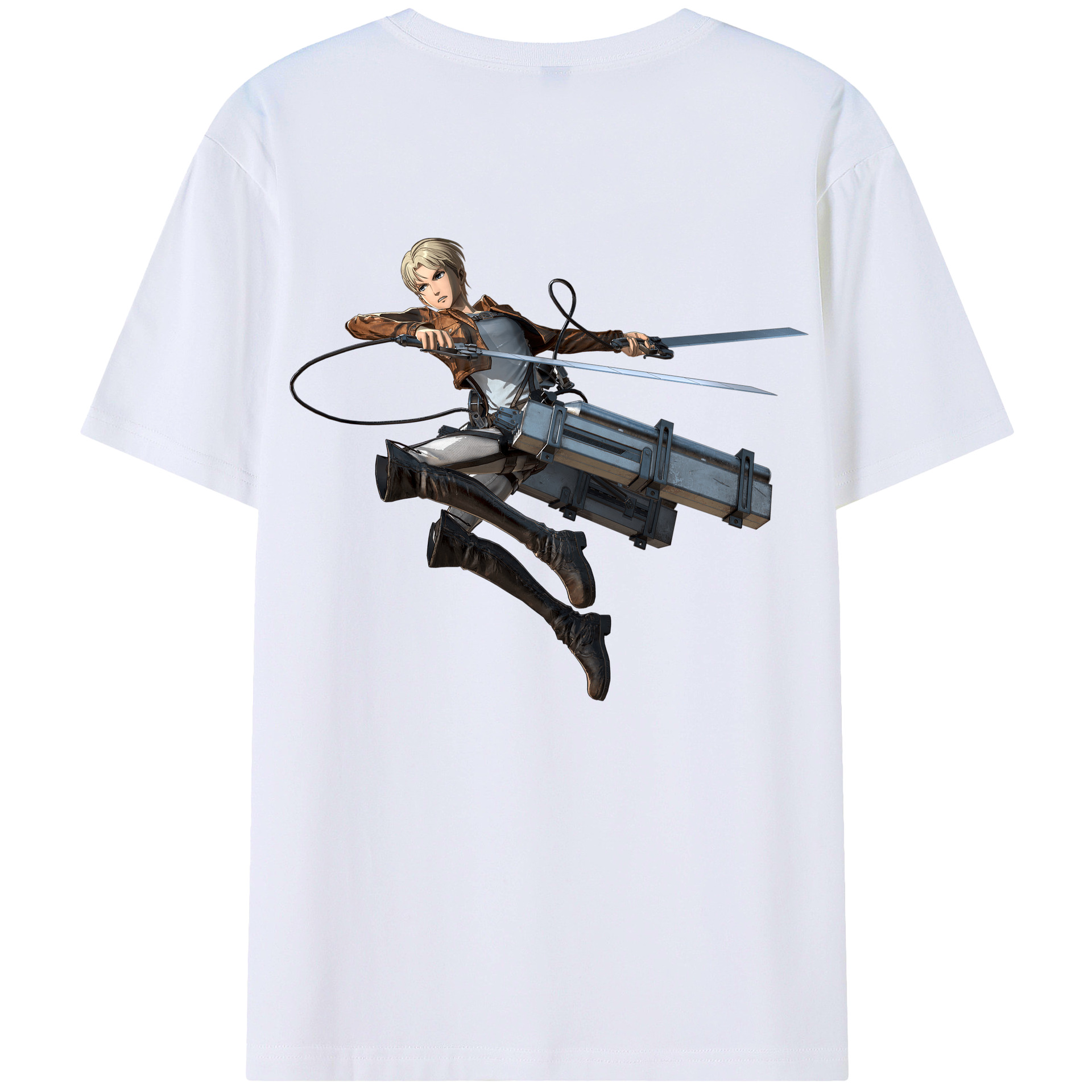 （画像用） 進撃の巨人 Attack on Titan 綿100％ メンズ半袖Tシャツ（バックプリント） 通気性