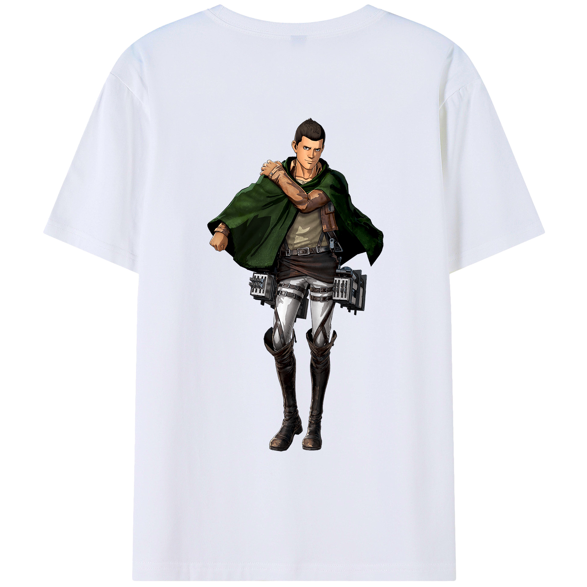 （画像用） 進撃の巨人 Attack on Titan 綿100％ メンズ半袖Tシャツ（バックプリント） 通気性