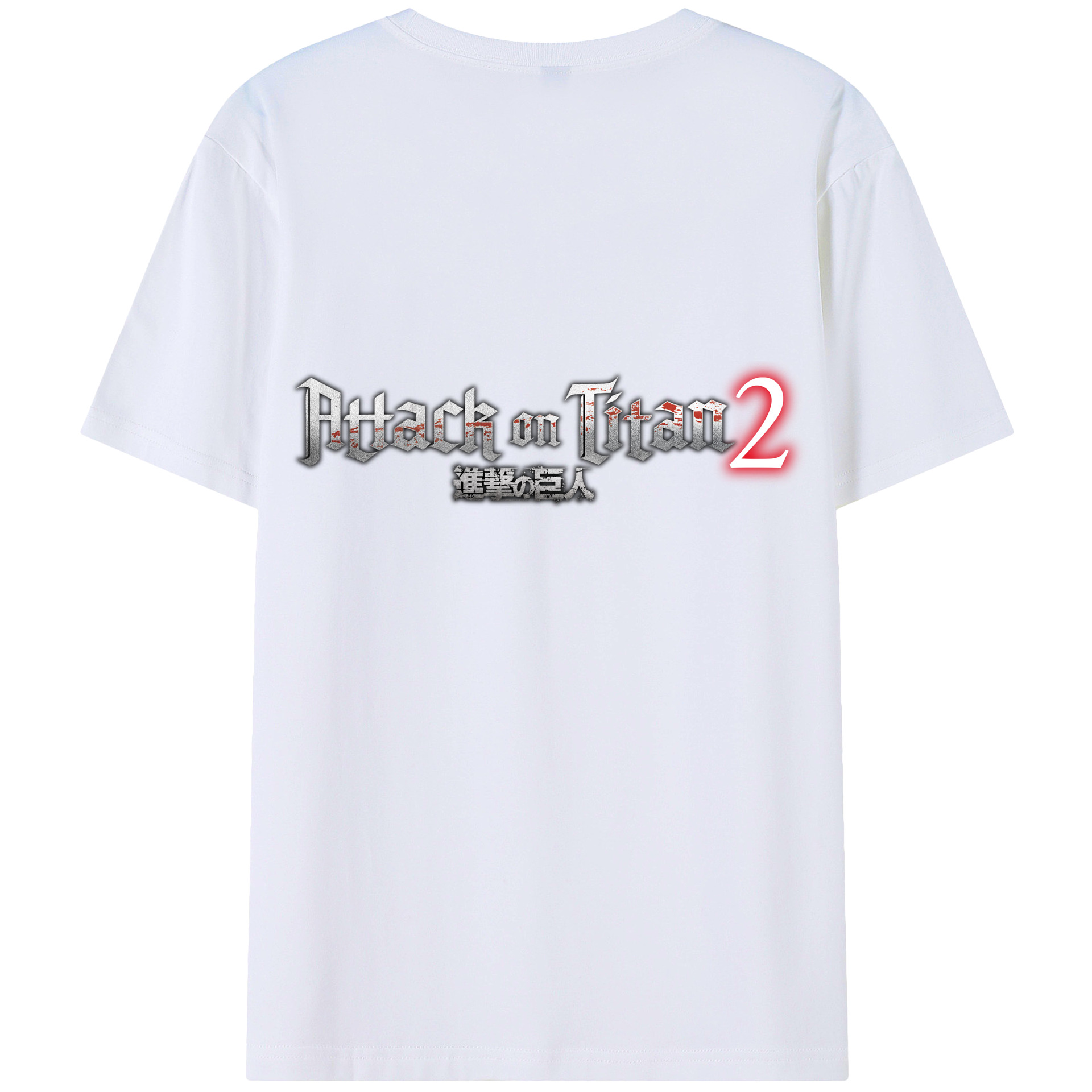 （画像用） 進撃の巨人 Attack on Titan 綿100％ メンズ半袖Tシャツ（バックプリント） 通気性