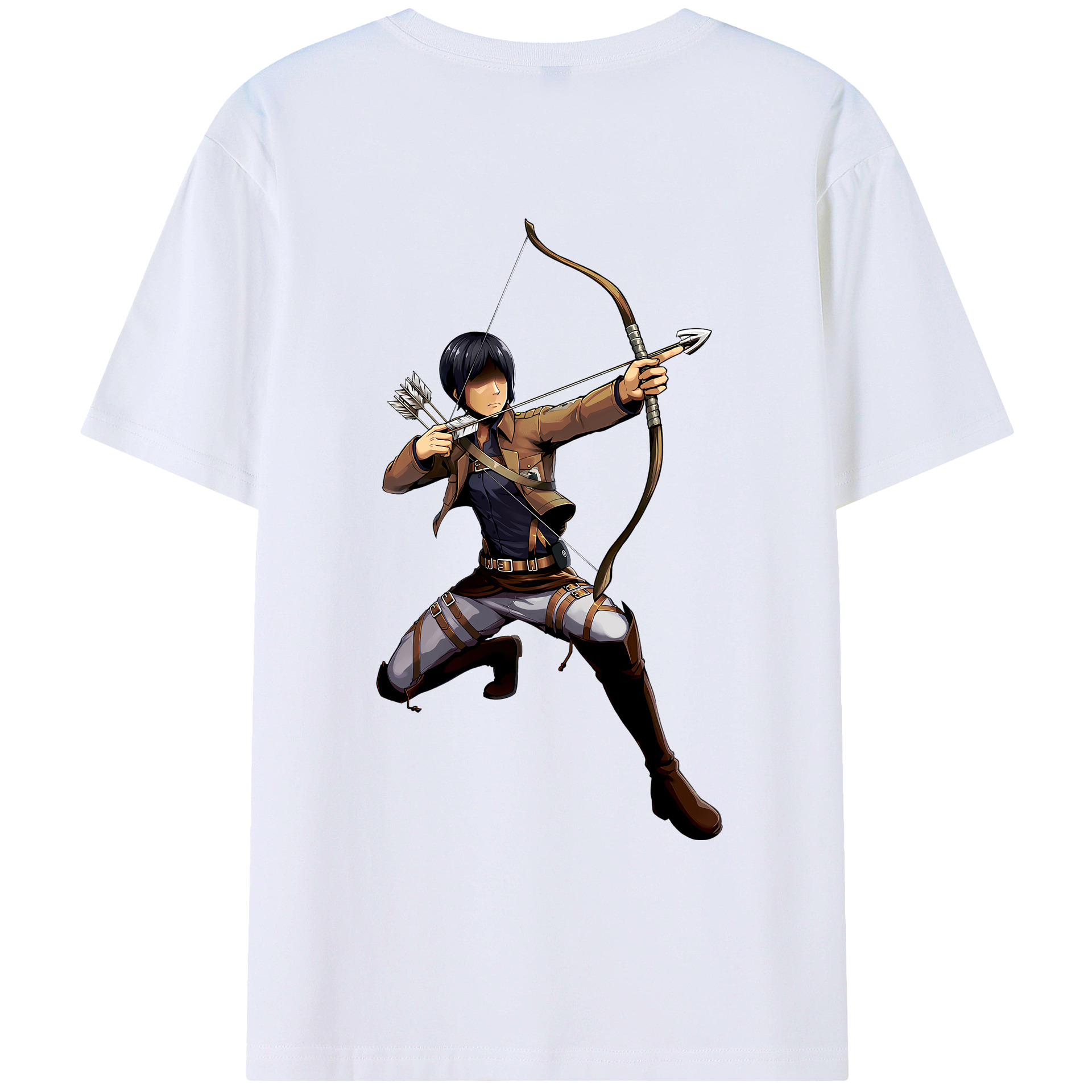 （画像用） 進撃の巨人 Attack on Titan 綿100％ メンズ半袖Tシャツ（バックプリント） 通気性