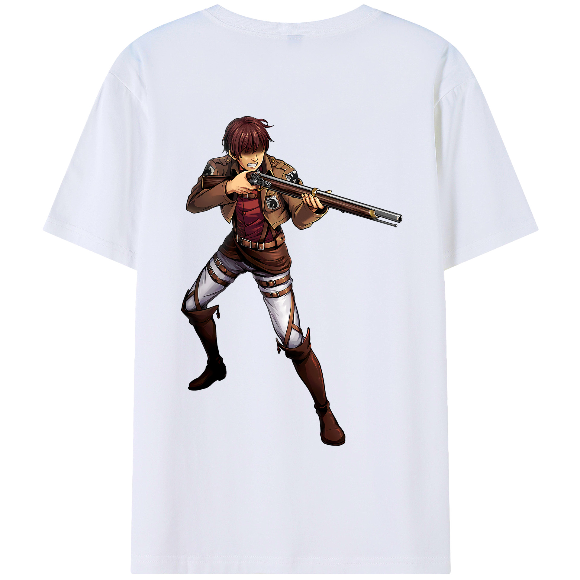 （画像用） 進撃の巨人 Attack on Titan 綿100％ メンズ半袖Tシャツ（バックプリント） 通気性
