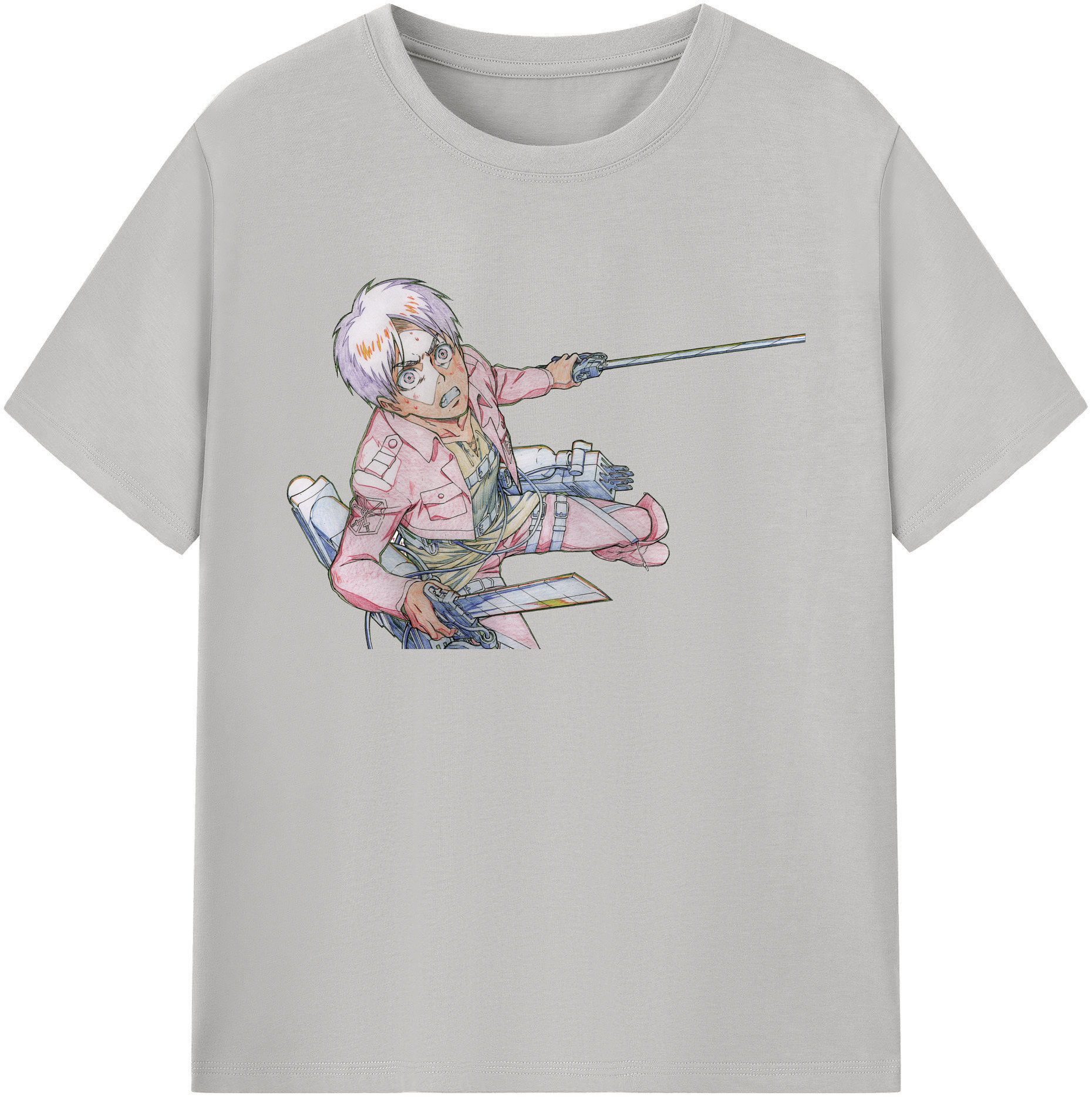 （画像用） 進撃の巨人 エレン･イェーガー Attack on Titan Eren Jäger 綿100％ メンズ半袖Tシャツ｜肌触りやわらか＆通気性