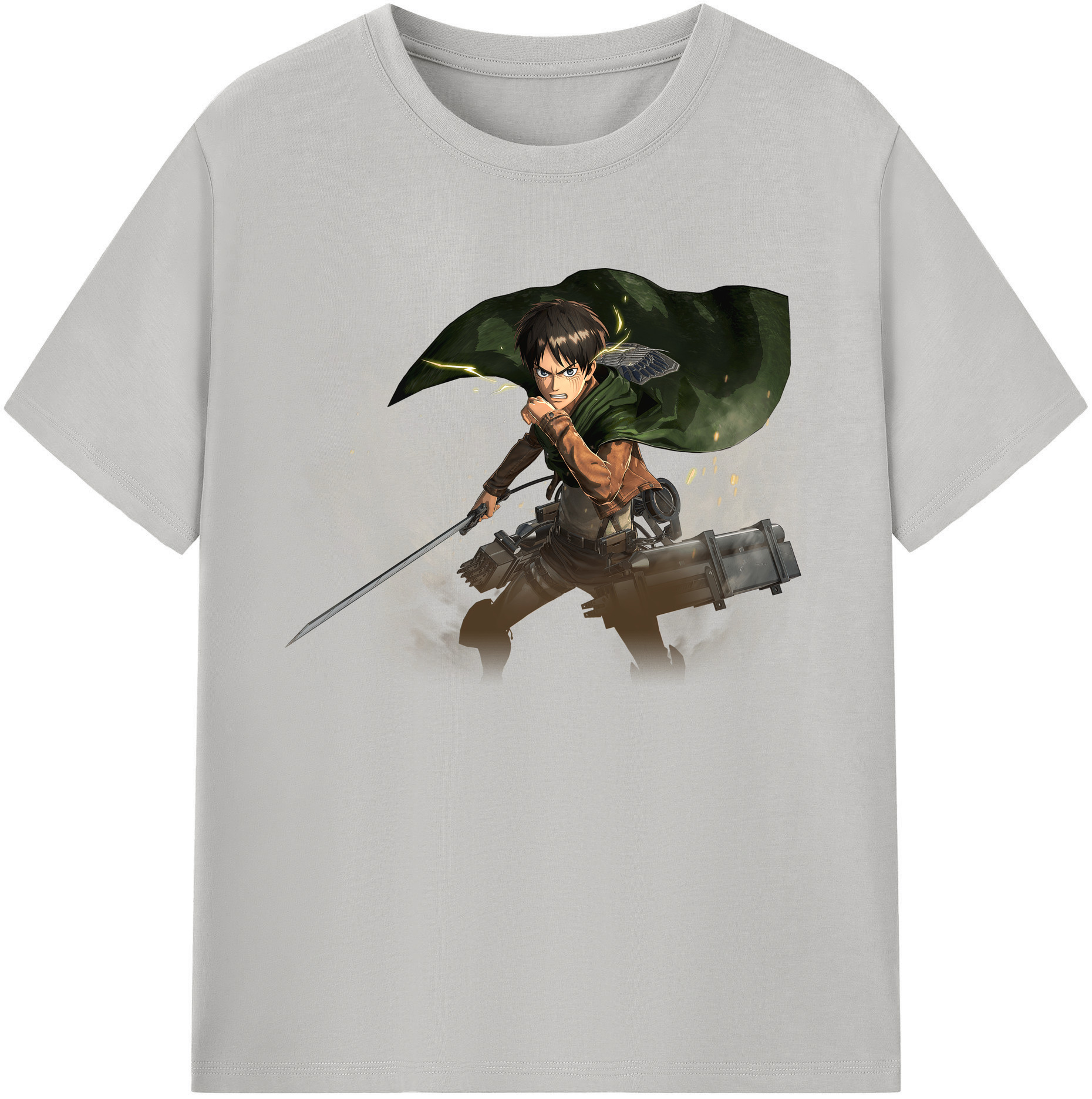 （画像用） 進撃の巨人 エレン･イェーガー Attack on Titan Eren Jäger 綿100％ メンズ半袖Tシャツ｜肌触りやわらか＆通気性