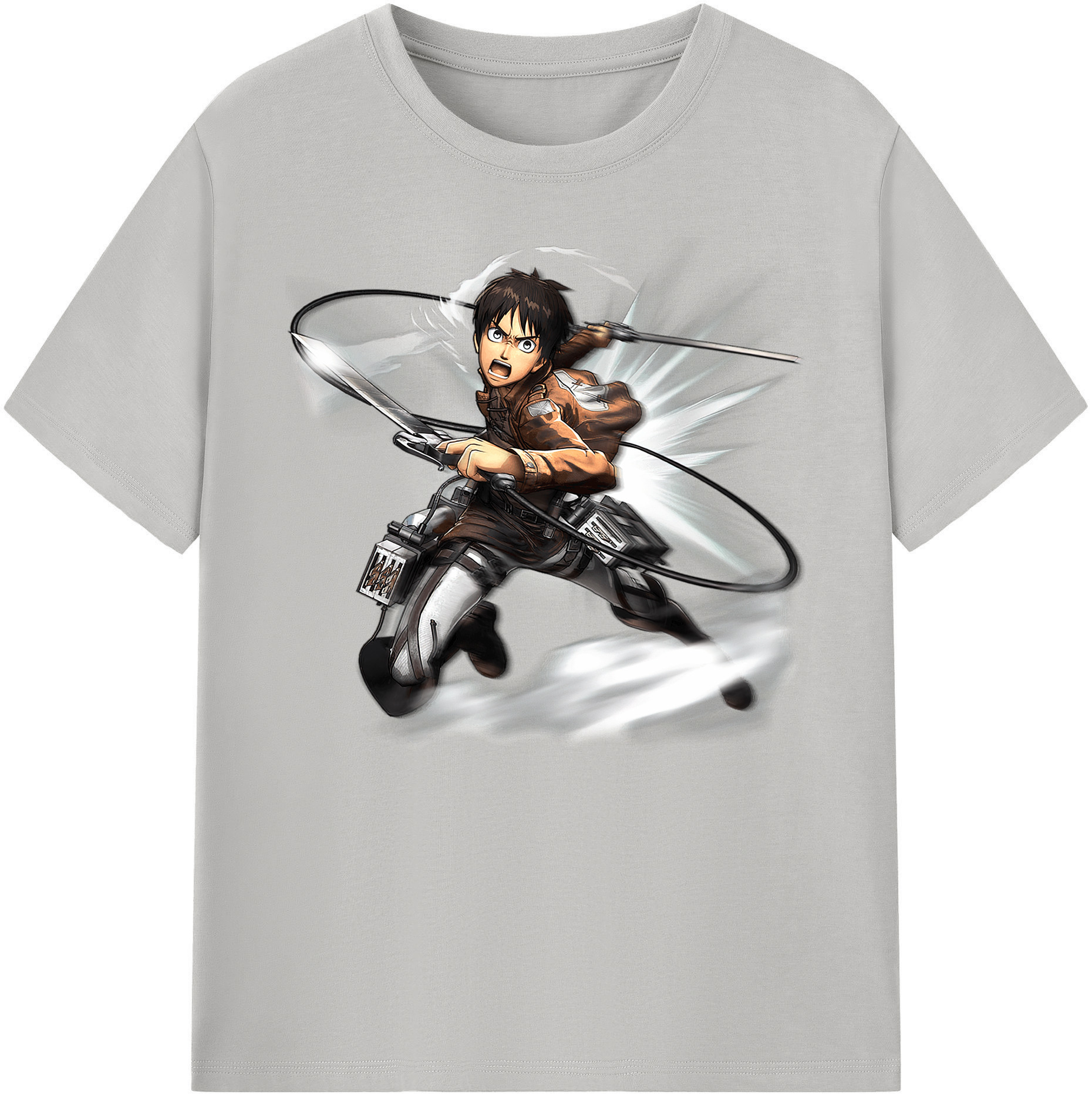 （画像用） 進撃の巨人 エレン･イェーガー Attack on Titan Eren Jäger 綿100％ メンズ半袖Tシャツ｜肌触りやわらか＆通気性