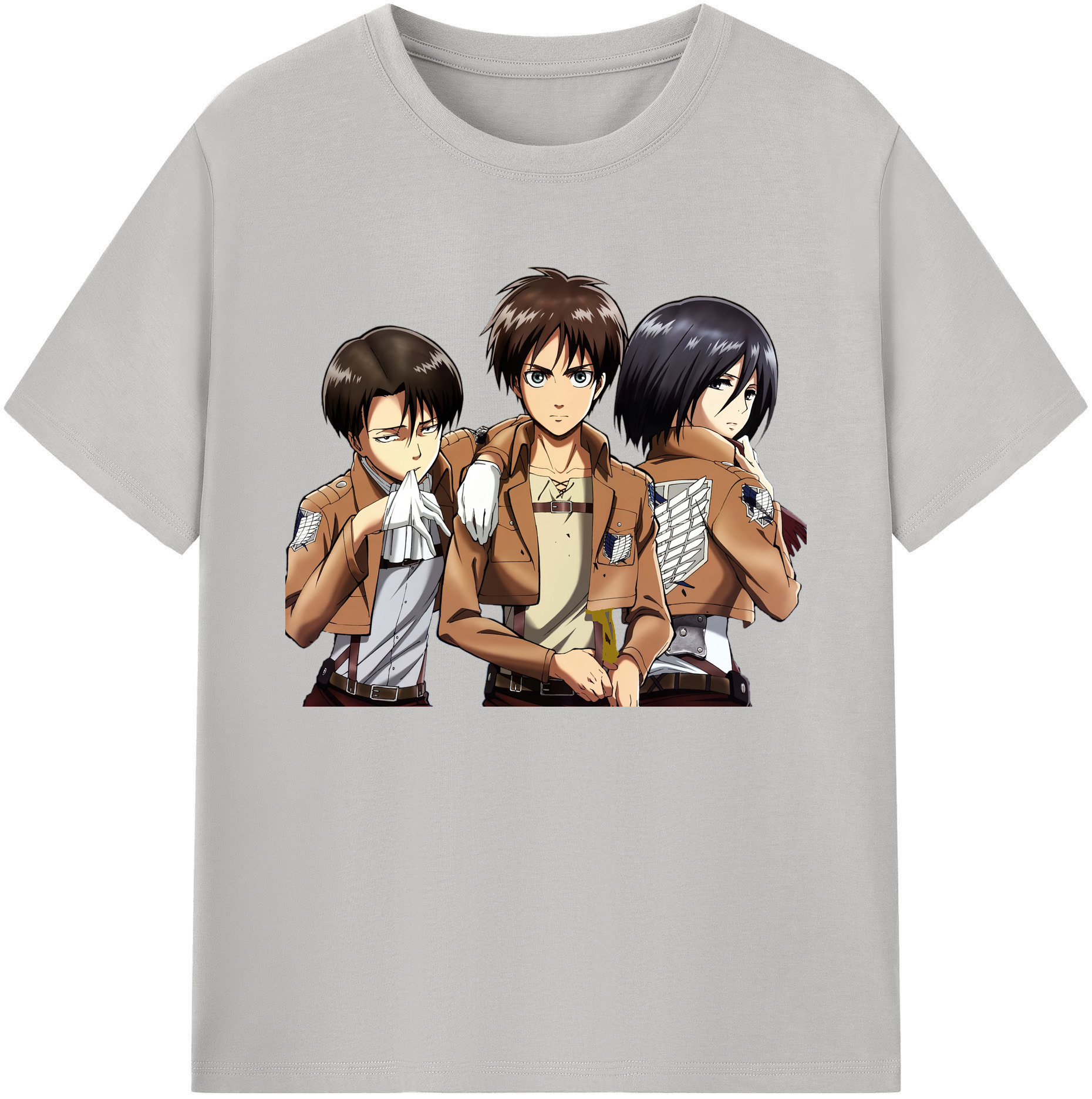 （画像用） 進撃の巨人 エレン･イェーガー Attack on Titan Eren Jäger 綿100％ メンズ半袖Tシャツ｜肌触りやわらか＆通気性